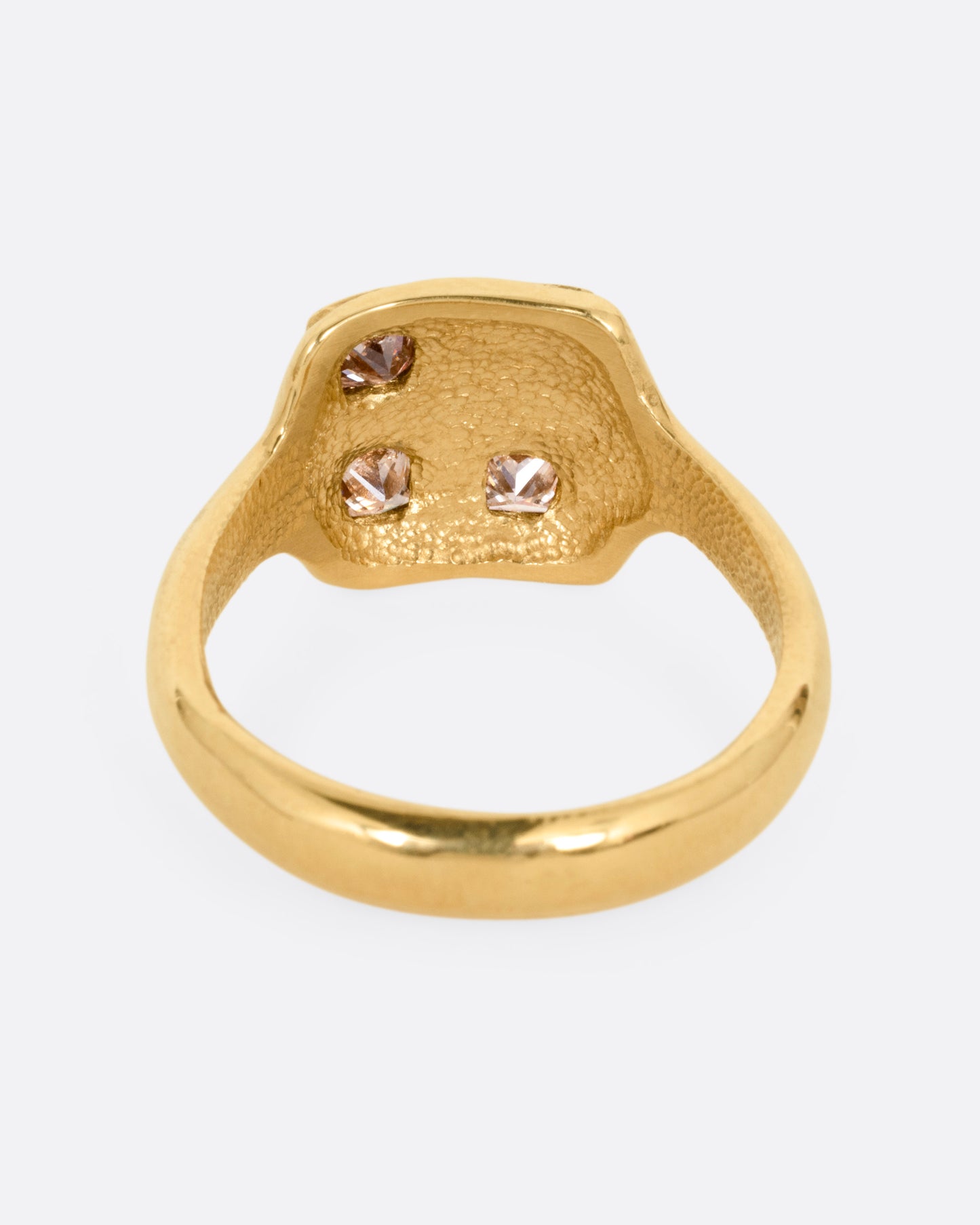 Brown Diamond Trio Signet Ring