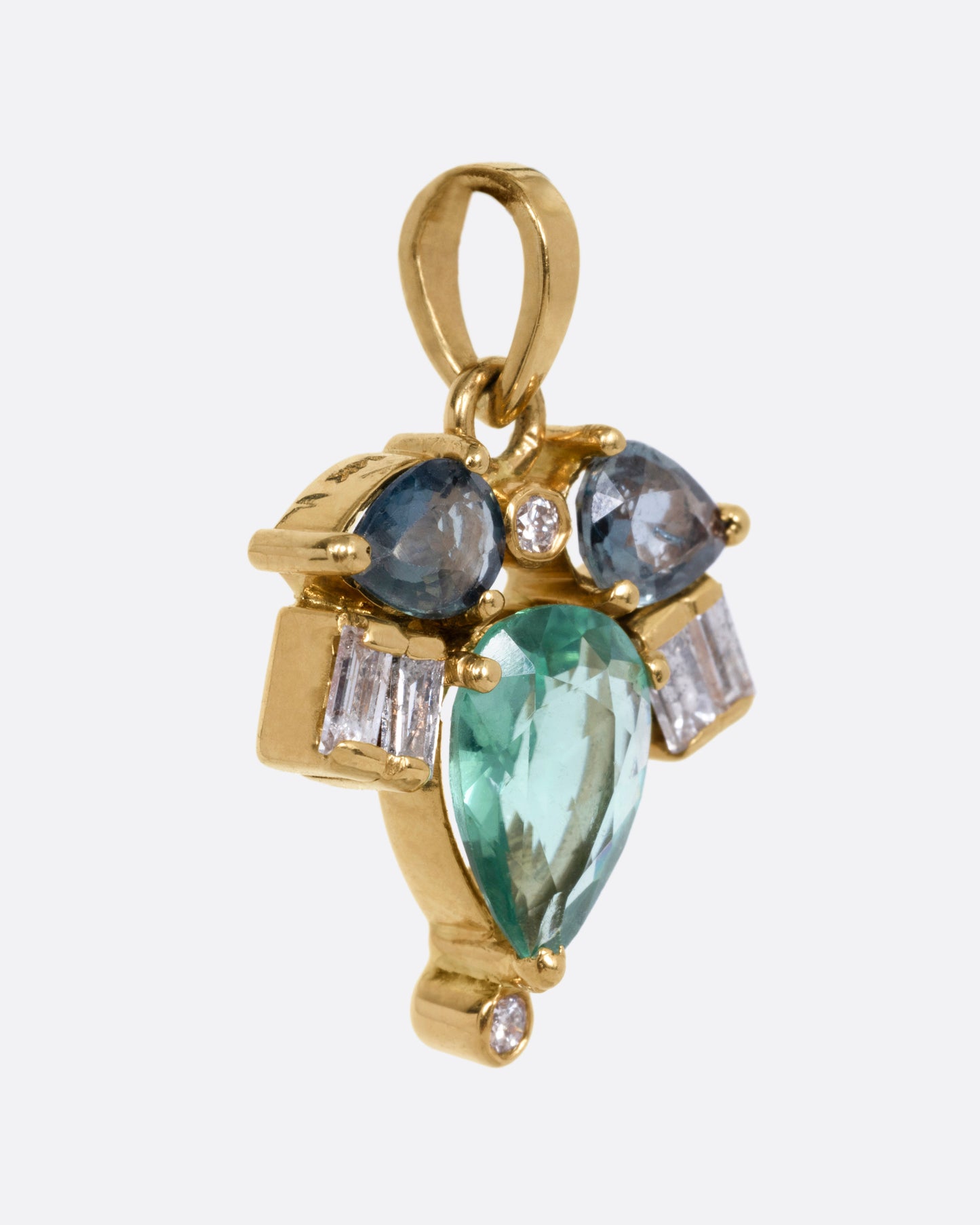 Tourmaline, Sapphire, and Diamond Firefly Pendant
