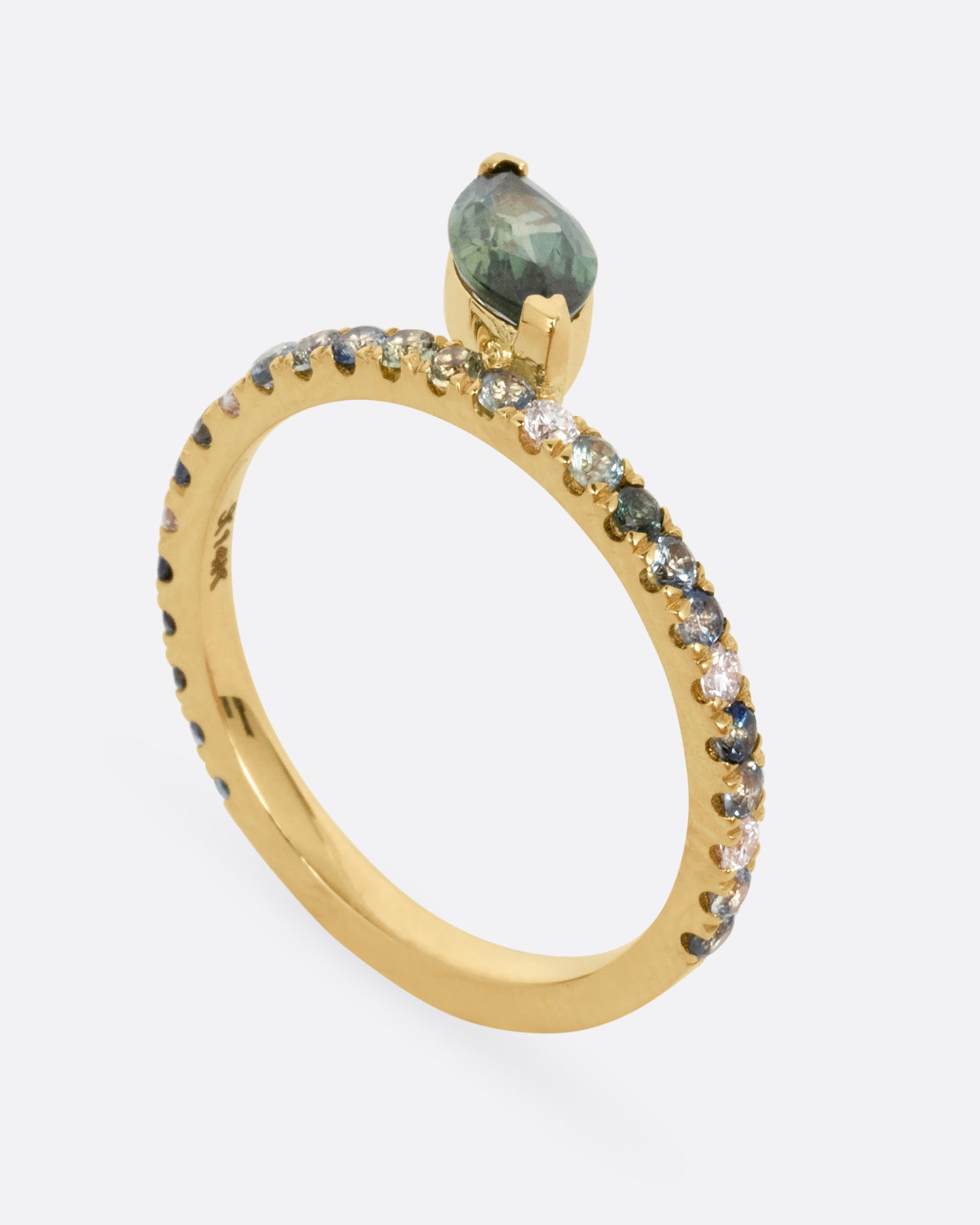 Defne Green Sapphire Ring