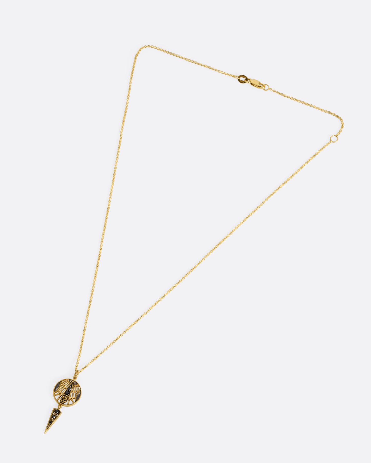 Viage Black Diamond Skull Pendant Necklace