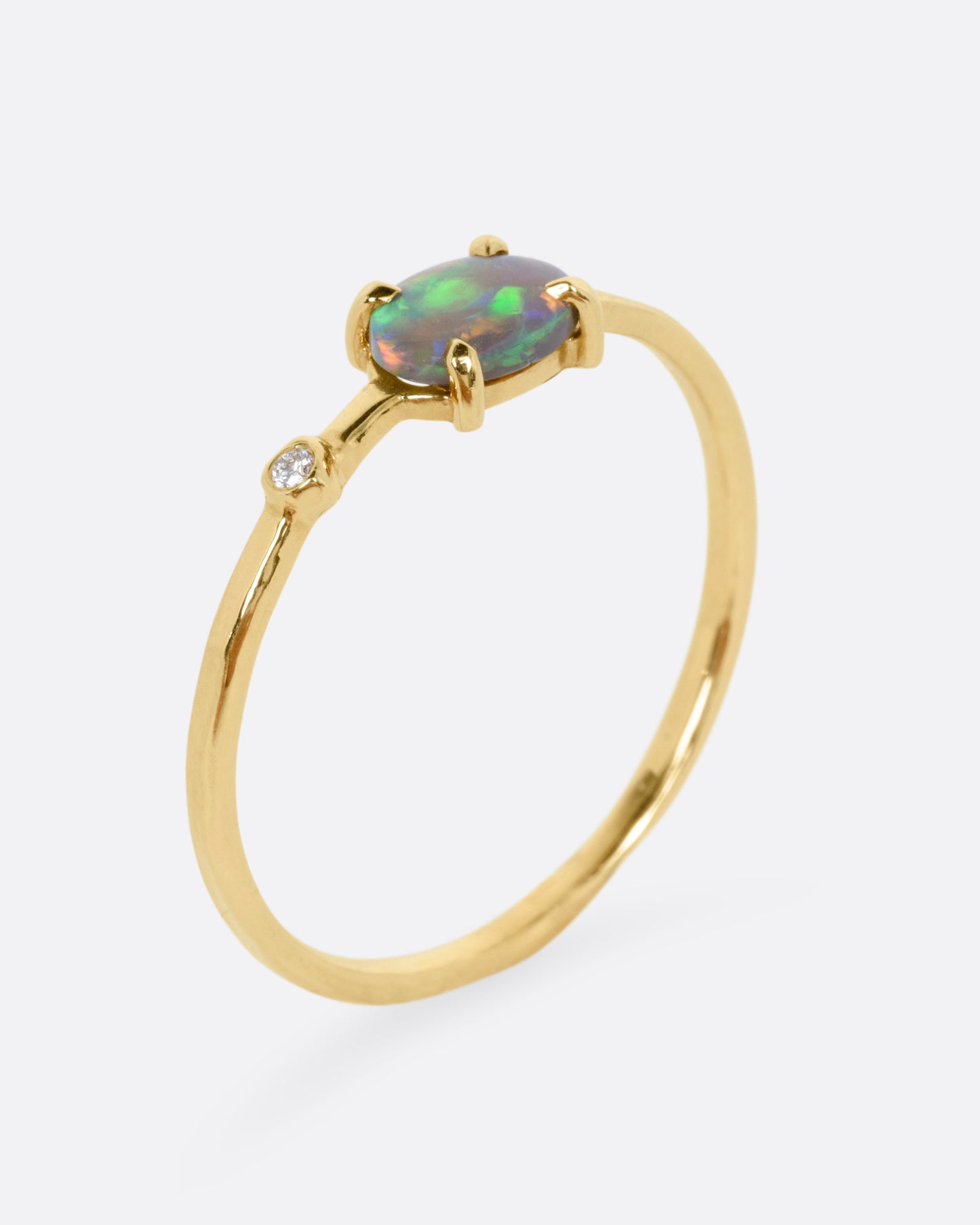 Australian Opal and Diamond Wink Ring