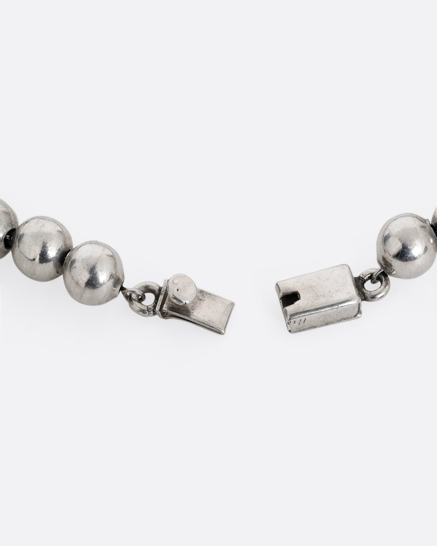 Chunky Silver Beaded Necklace