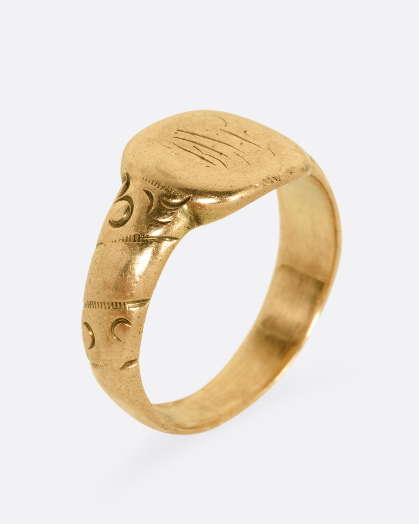 Square Signet with Patterned Band