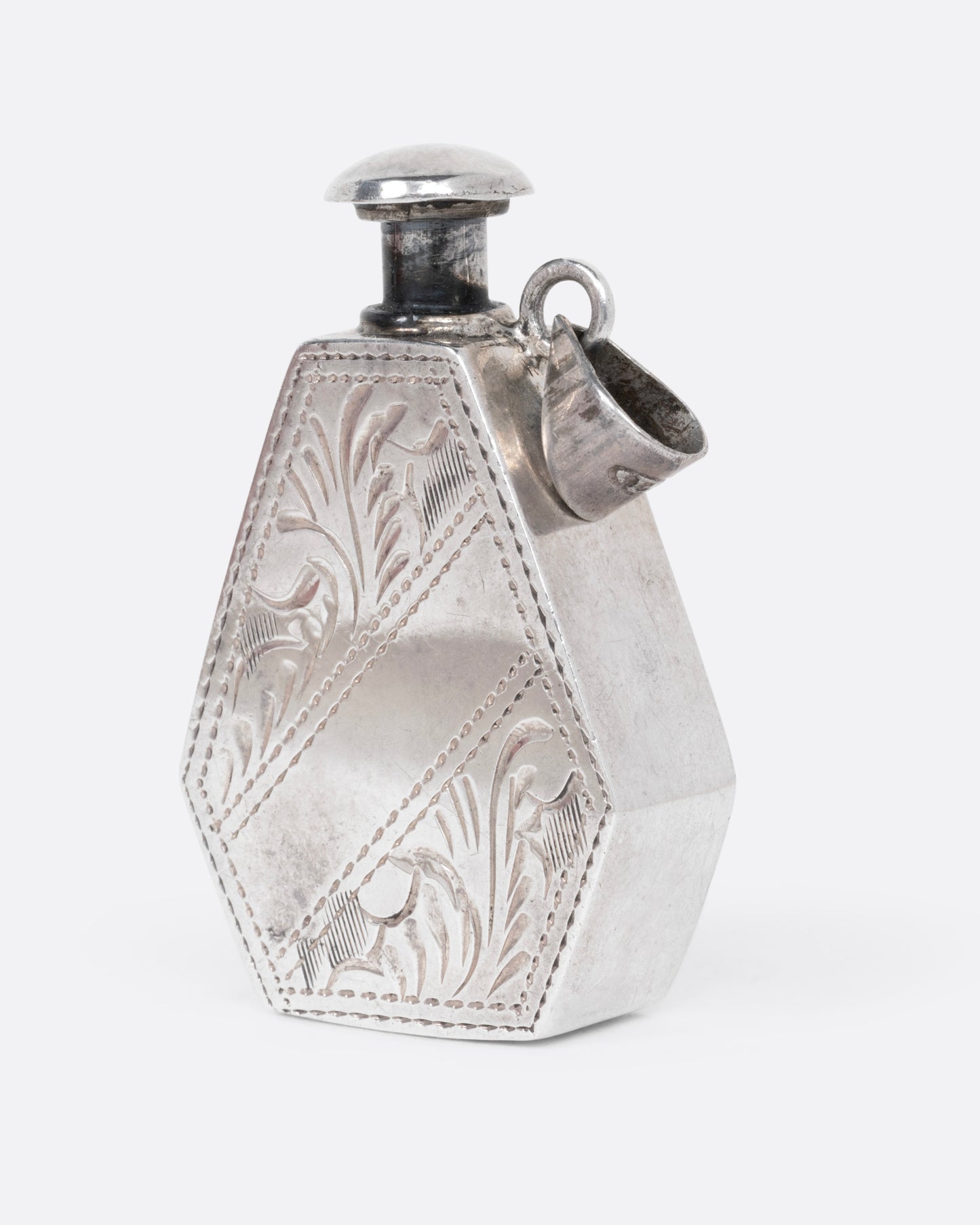 Botanical Etched Perfume Bottle Pendant