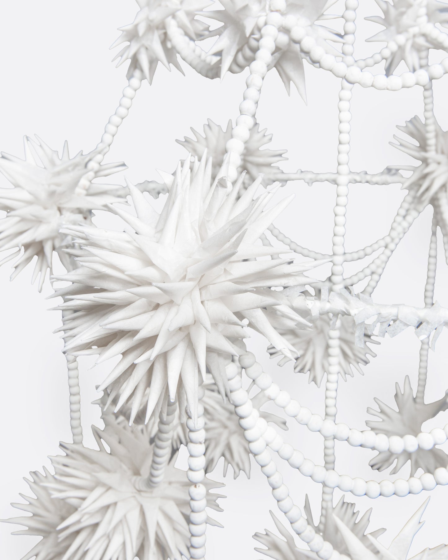 Beaded White Pajaki Chandelier