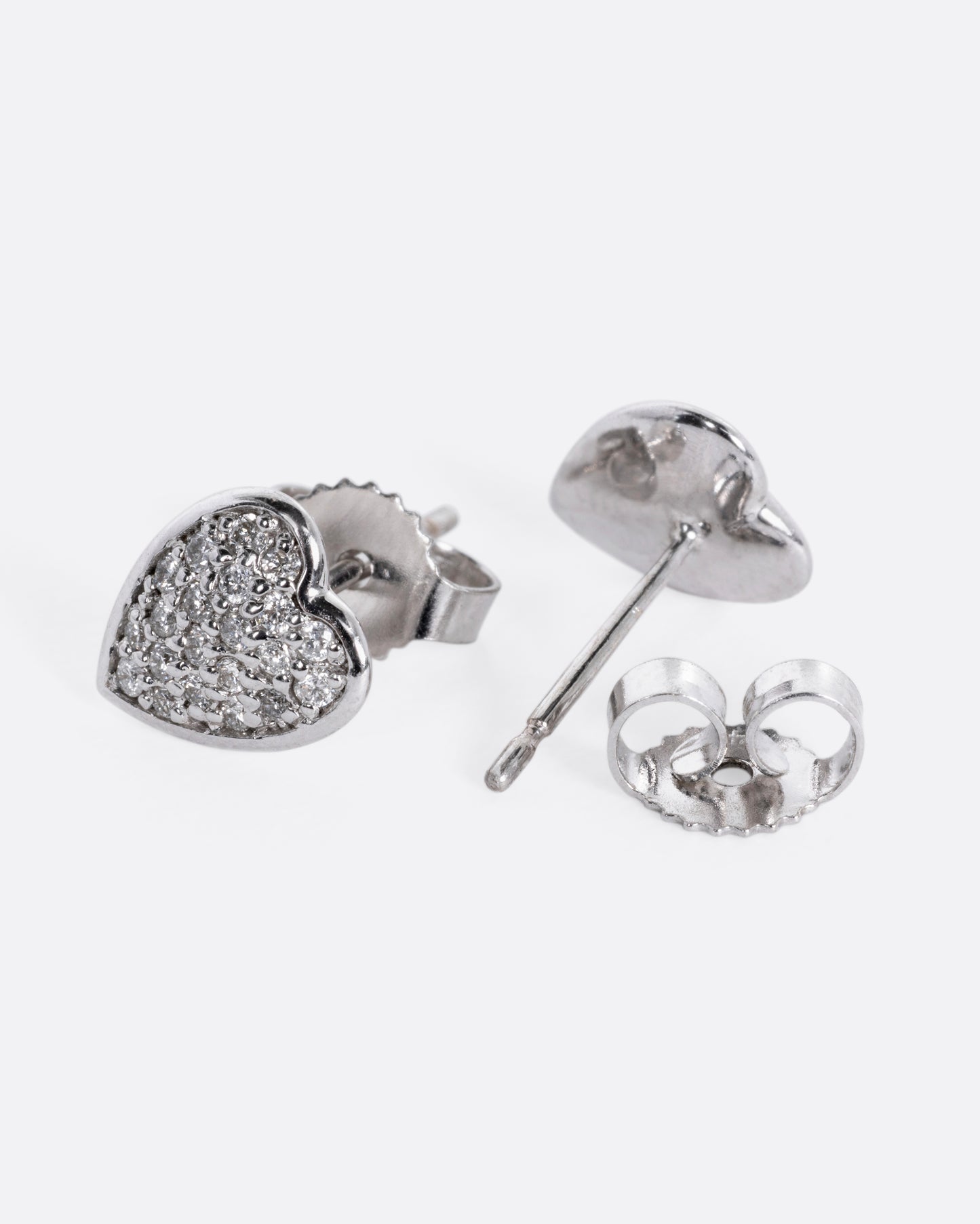 Diamond Heart Stud Earrings
