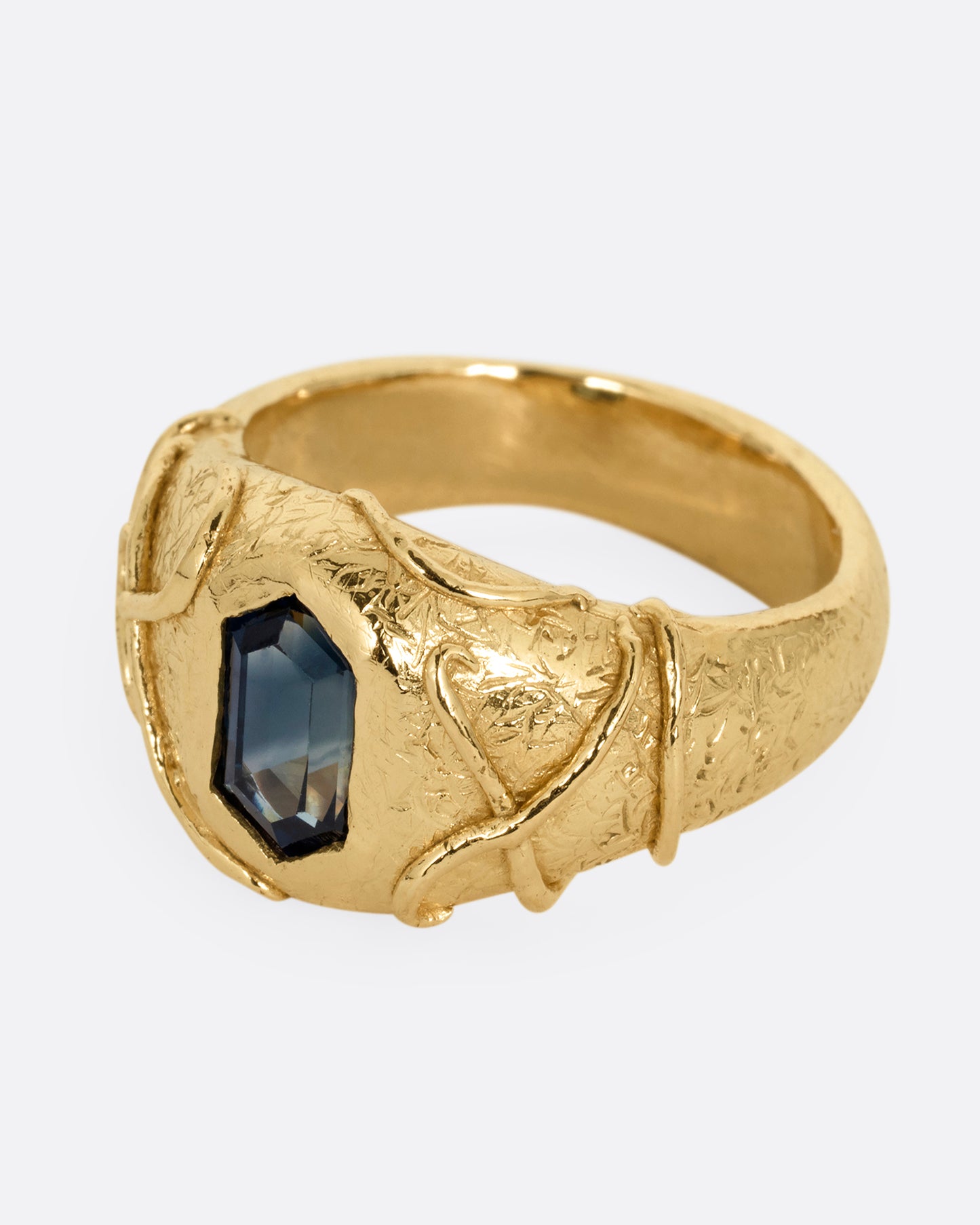 Blue Sapphire Signet Ring