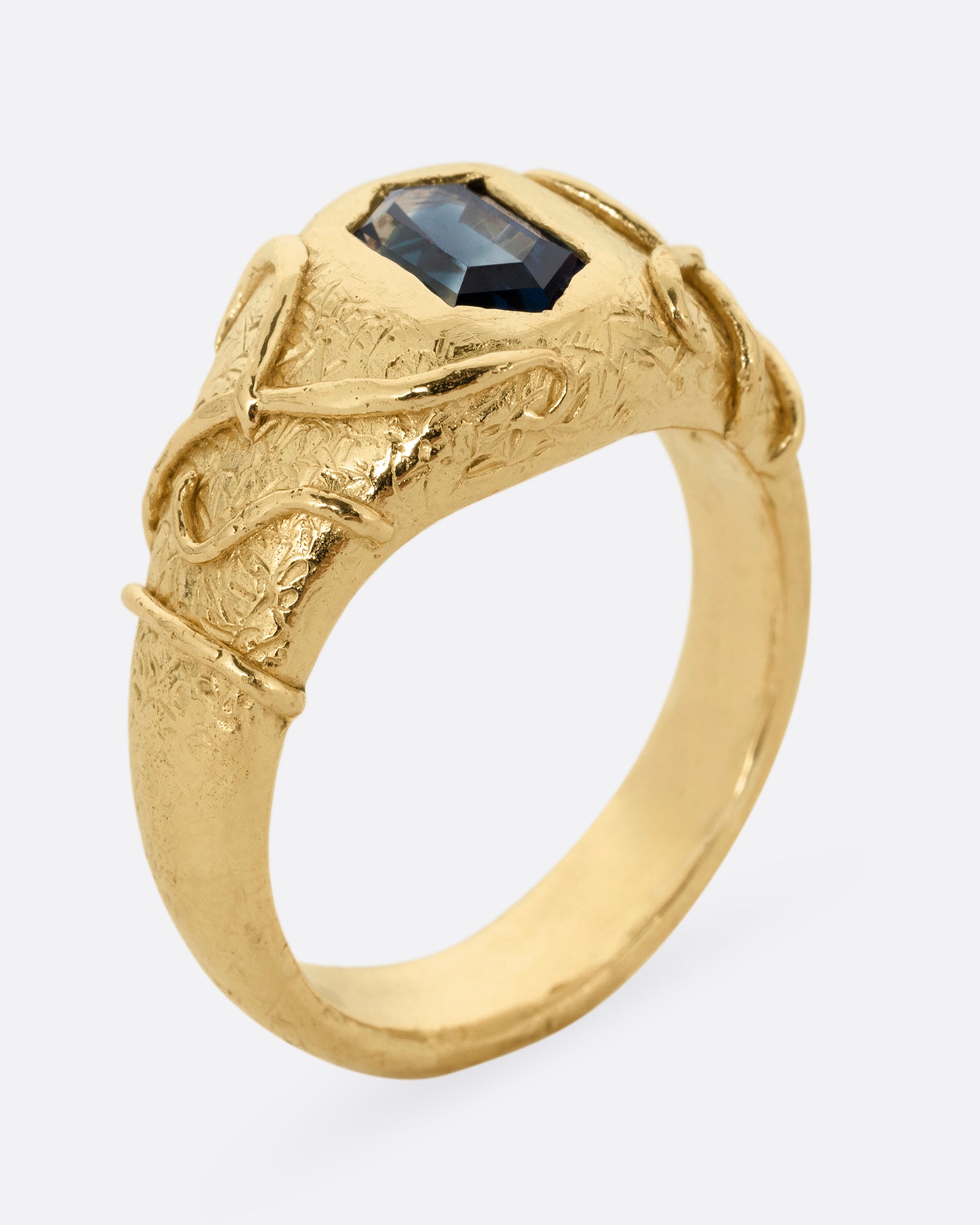 Blue Sapphire Signet Ring