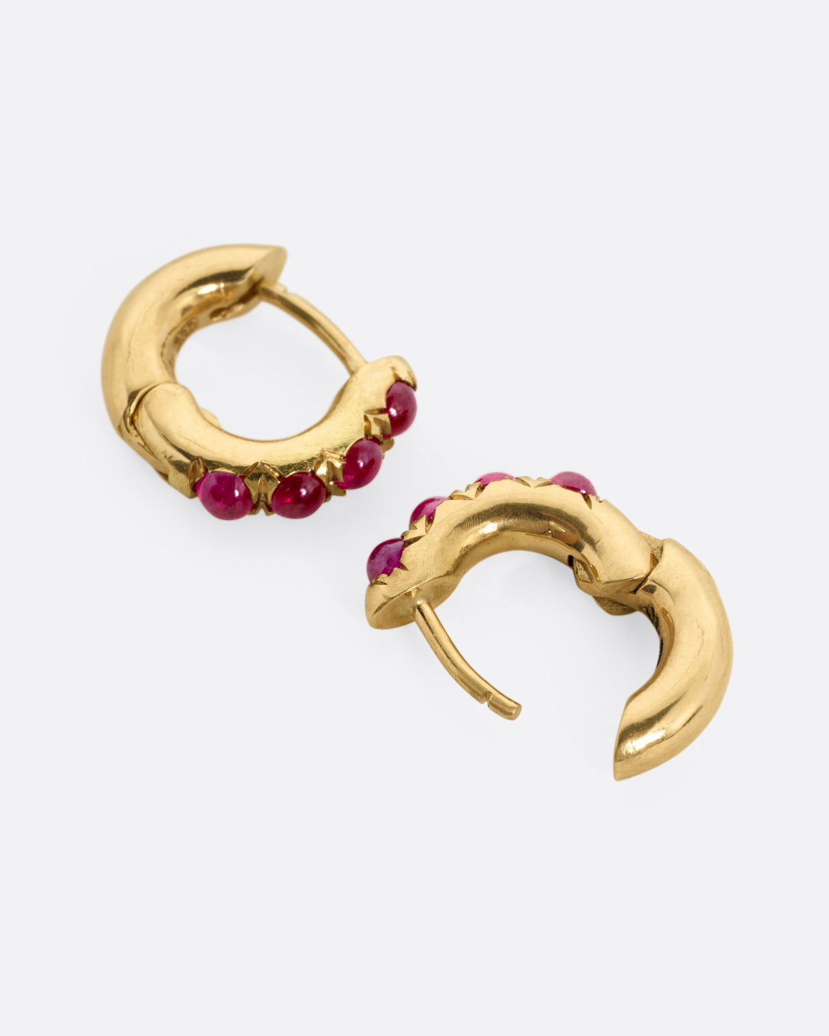 Ruby Huggie Hoops