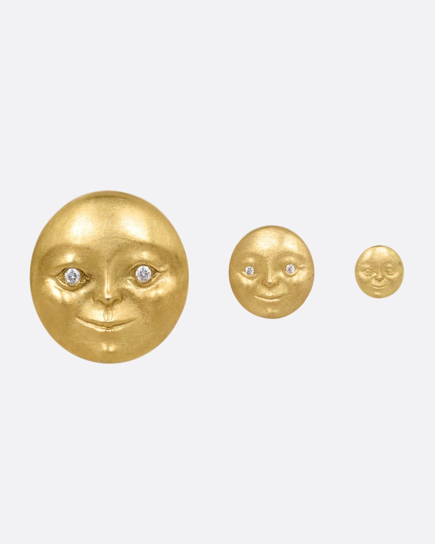 Diamond Moonface Stud Earring
