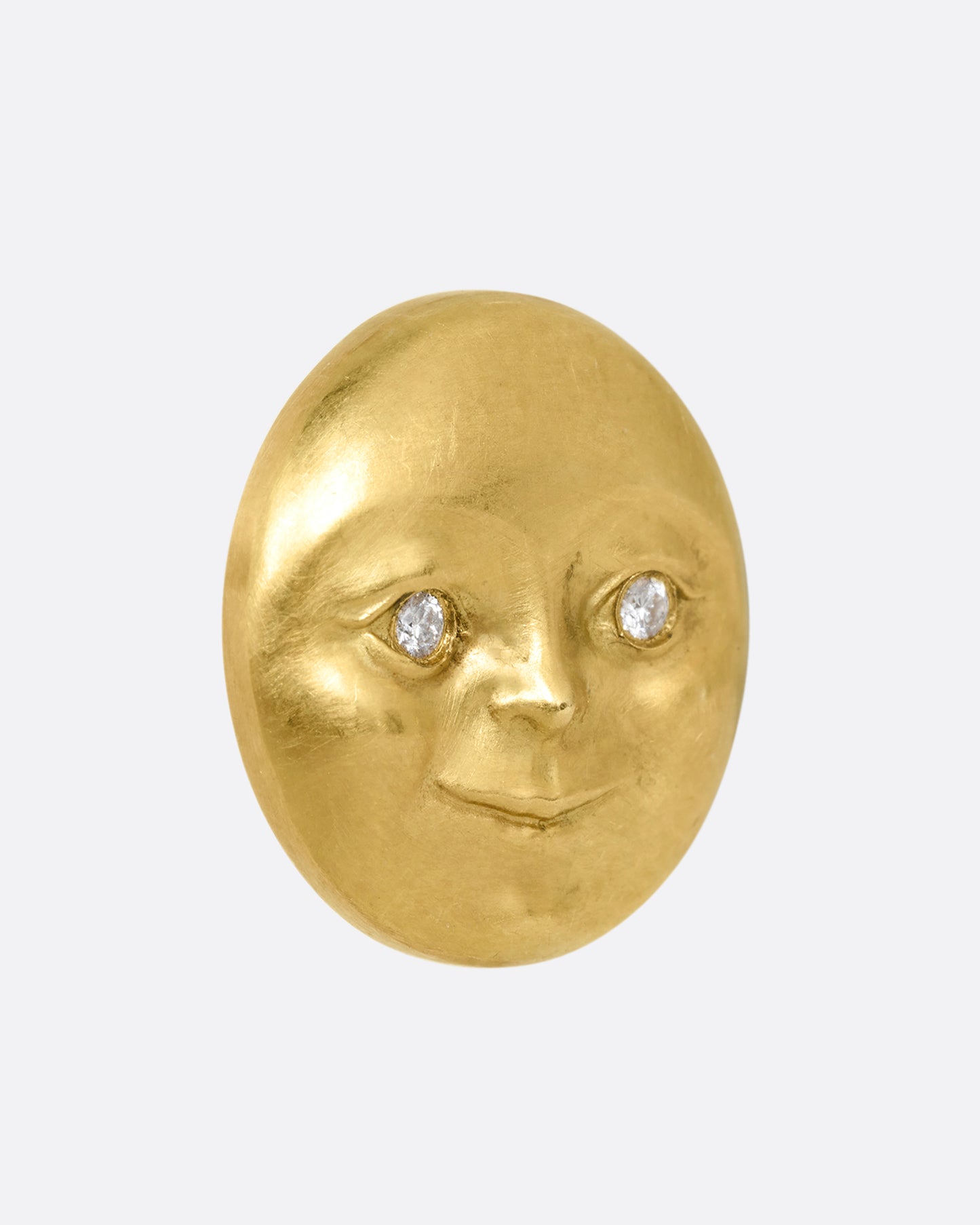 Diamond Moonface Stud Earring