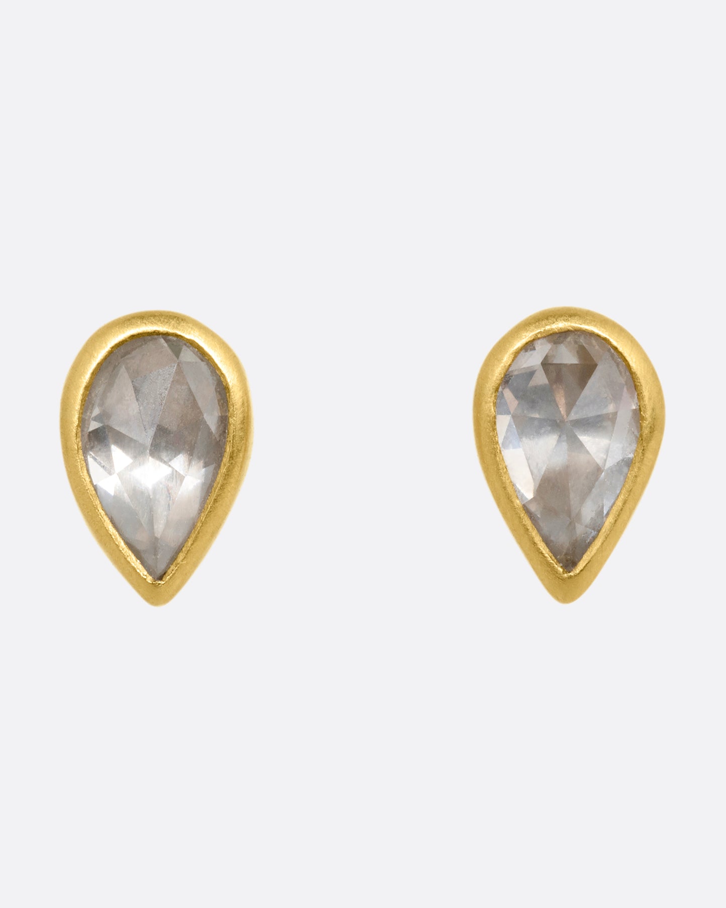 Tear Drop Diamond Stud Earrings
