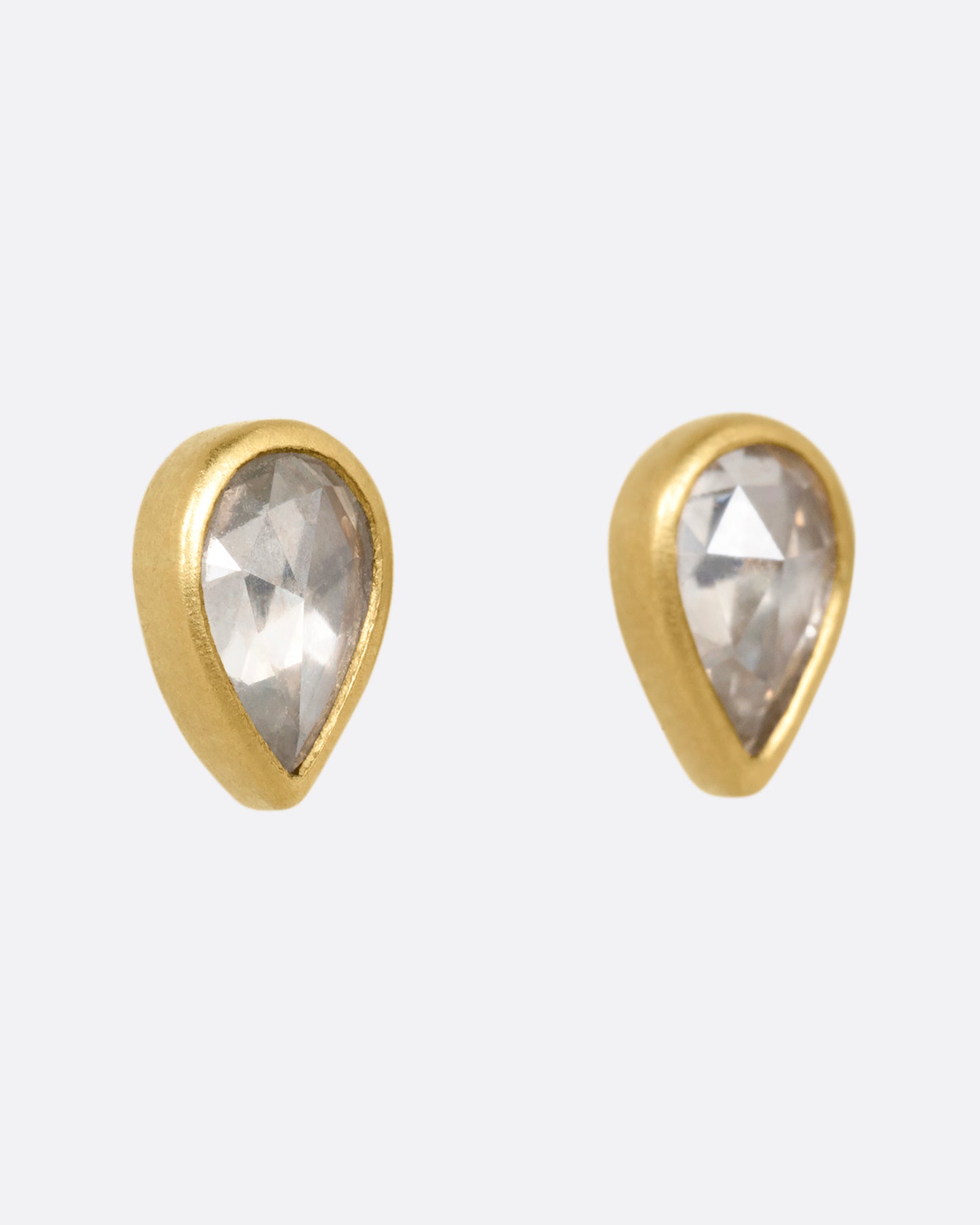 Tear Drop Diamond Stud Earrings
