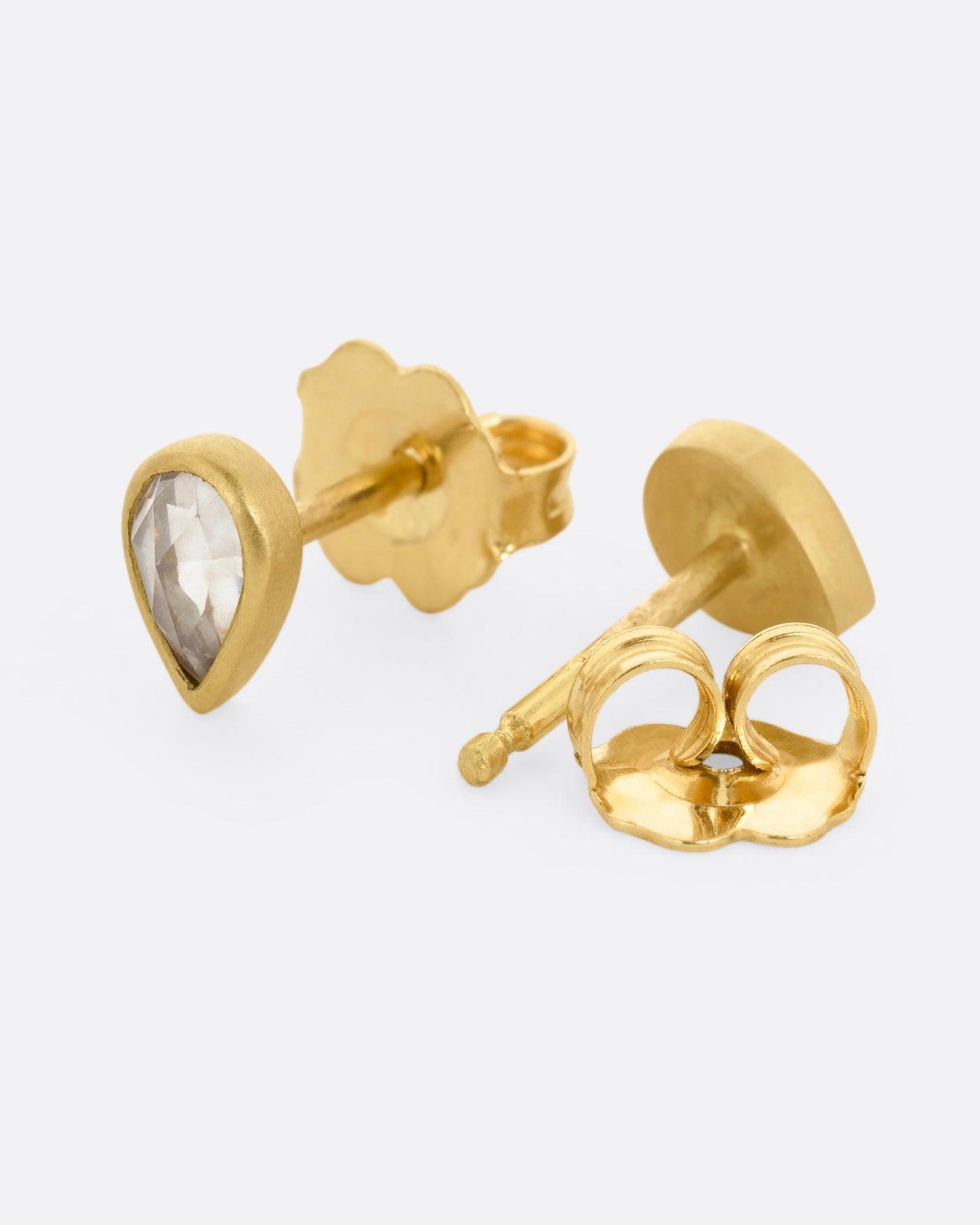 Tear Drop Diamond Stud Earrings