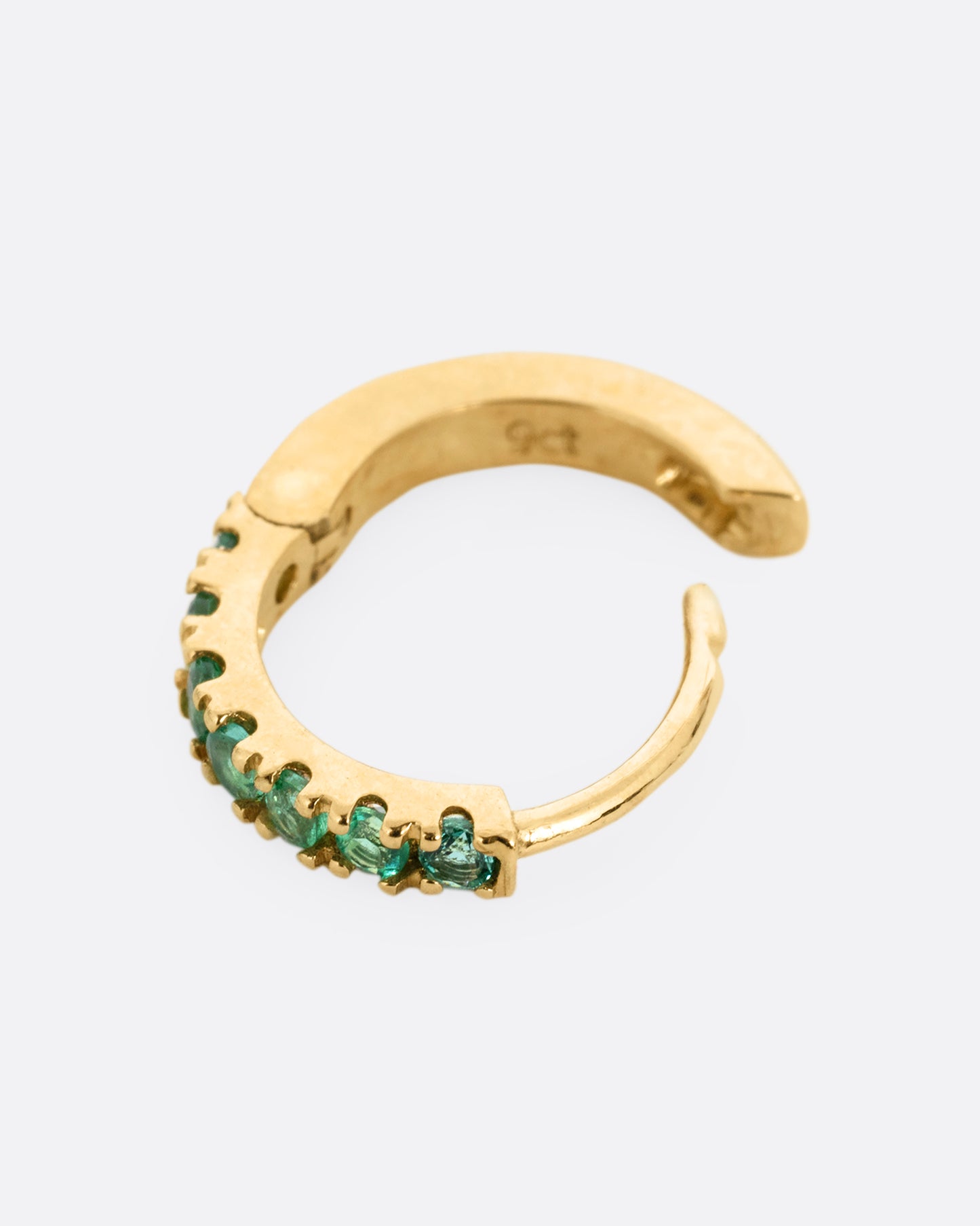Pave Emerald Huggie Hoop