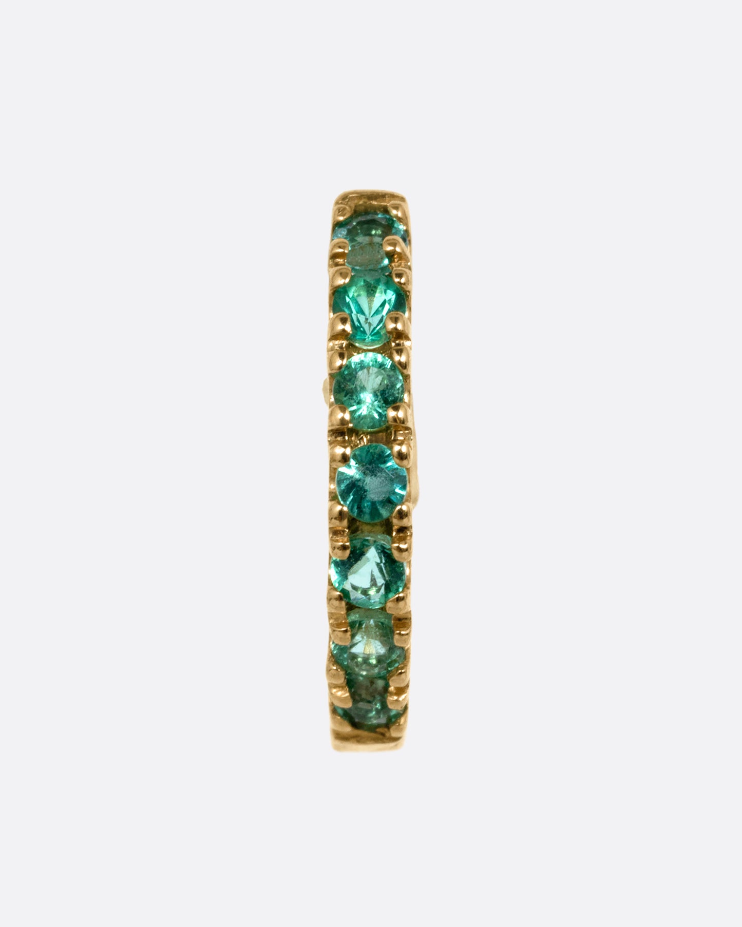 Pave Emerald Huggie Hoop