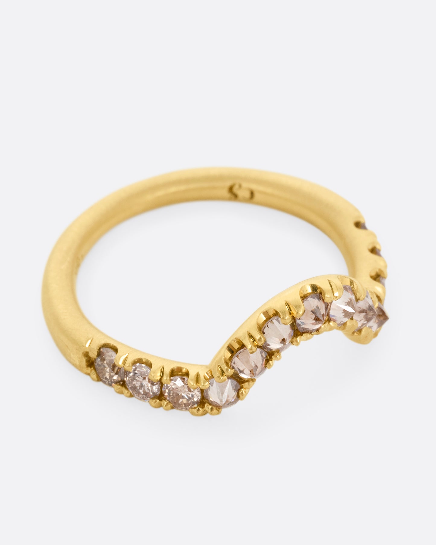 Champagne Diamond Curve Ring