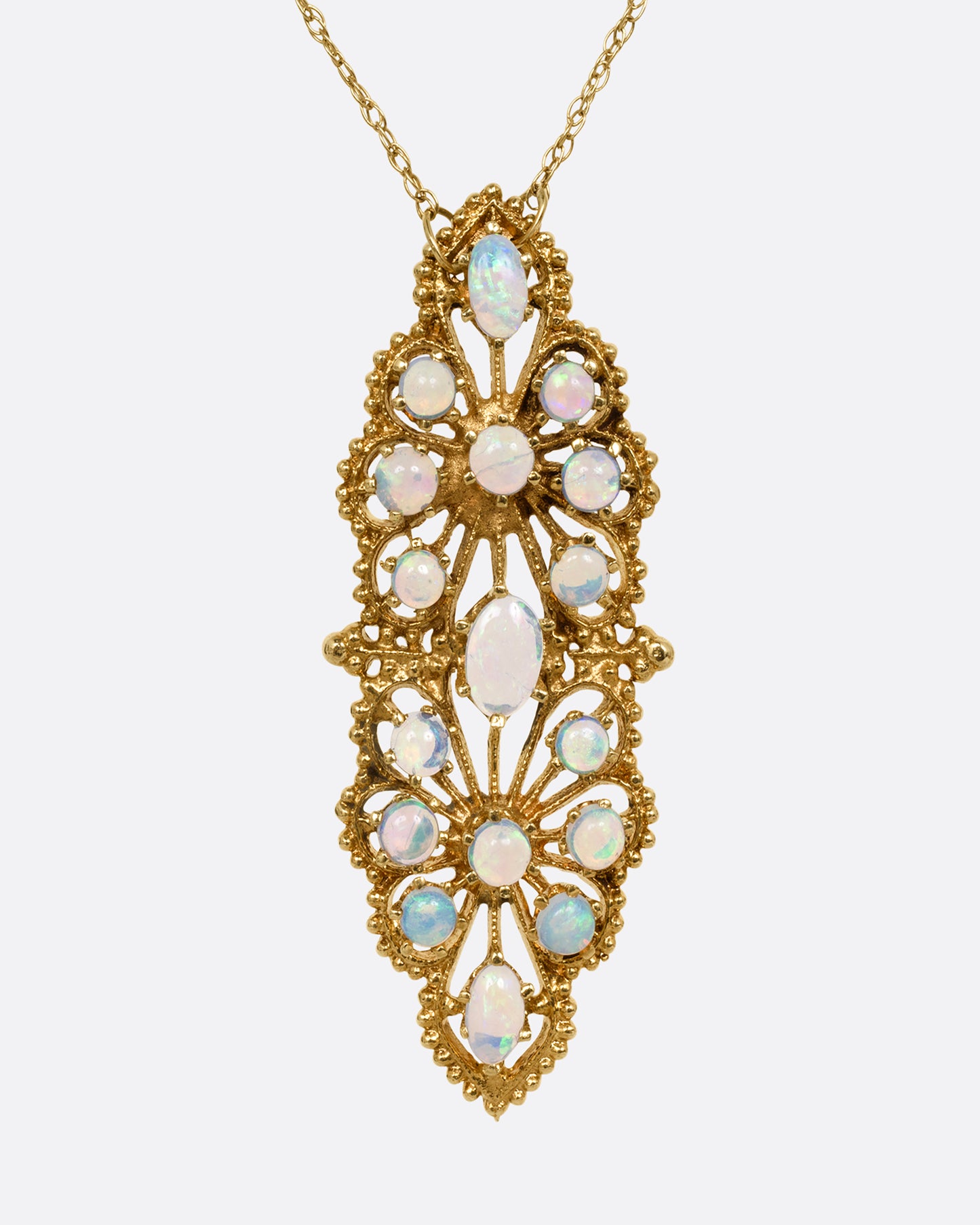 Opal Floral Pendant