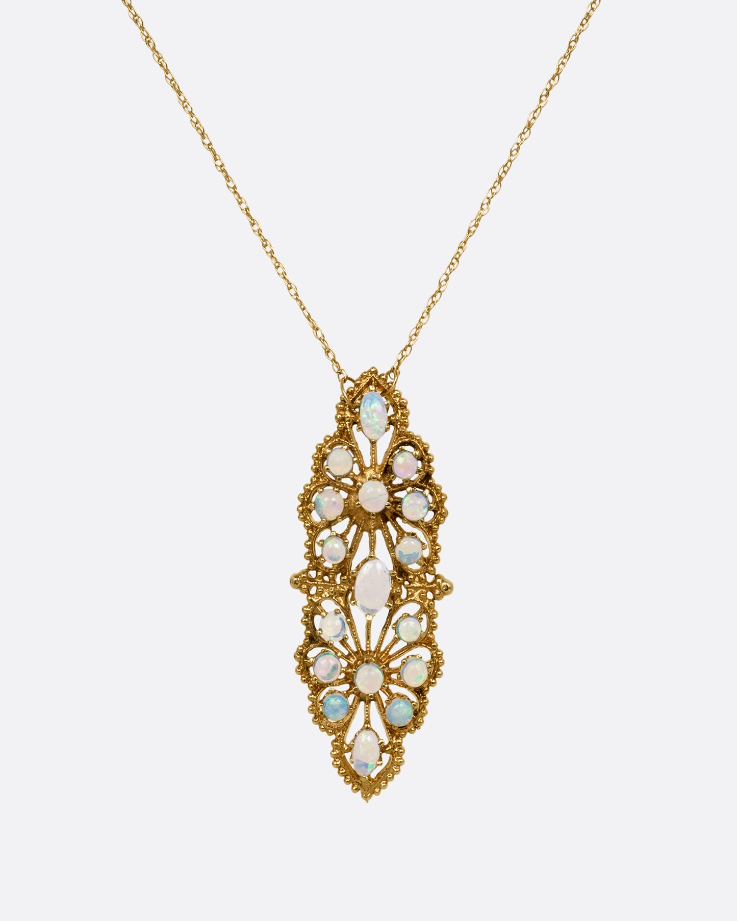Opal Floral Pendant