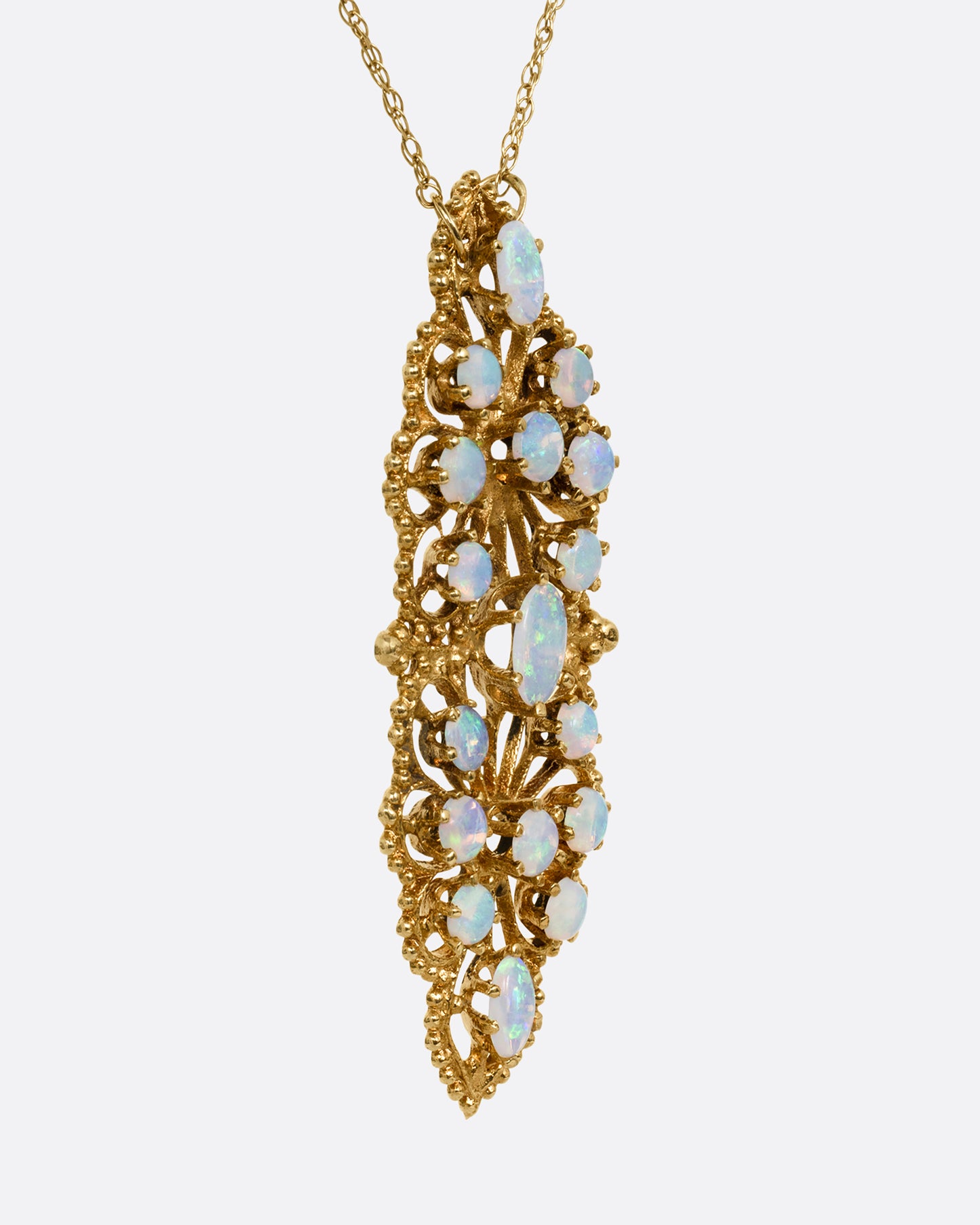 Opal Floral Pendant