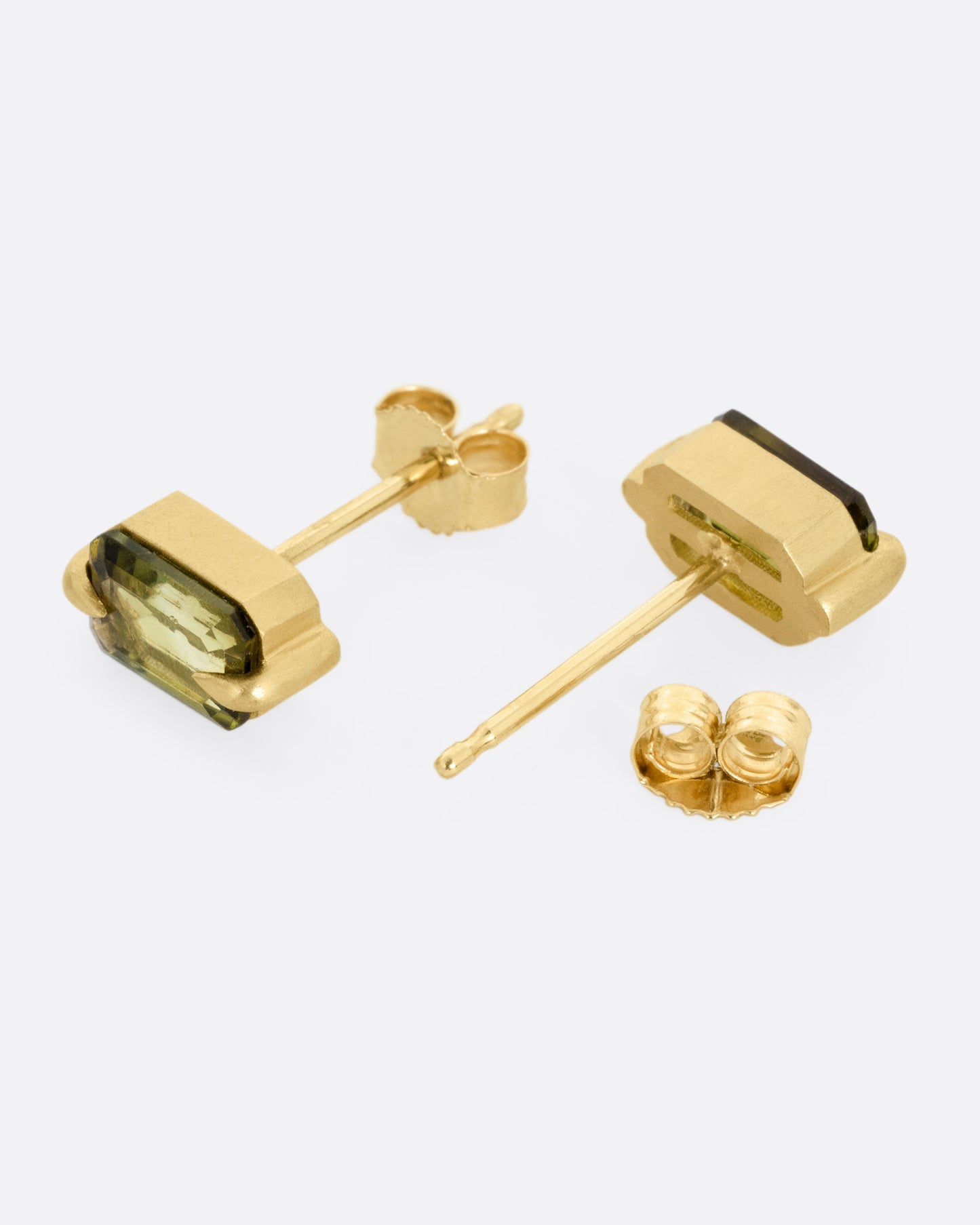 Green Tourmaline Stud Earrings