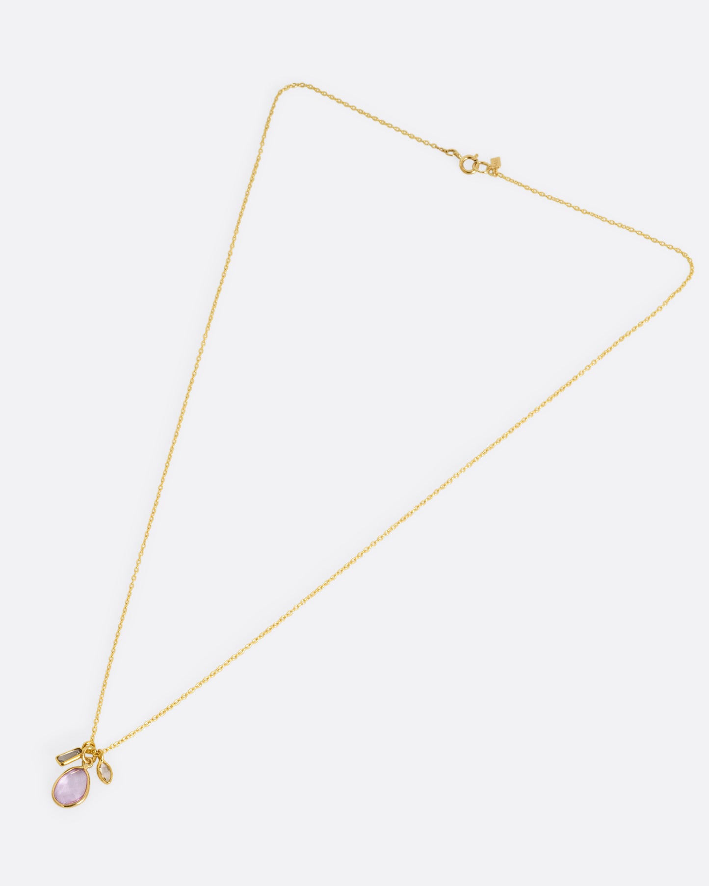 Sapphire and Diamond Charm Necklace