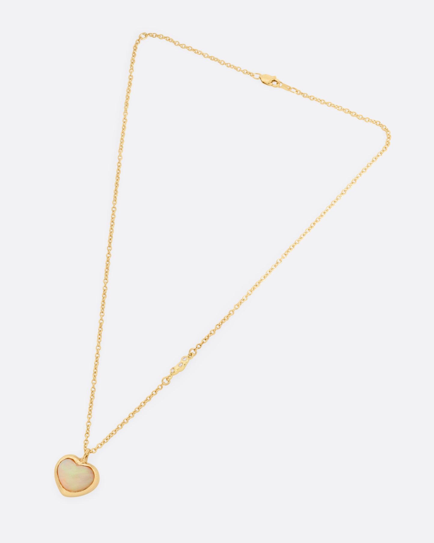 Cosmic Heart Opal and Diamond Necklace