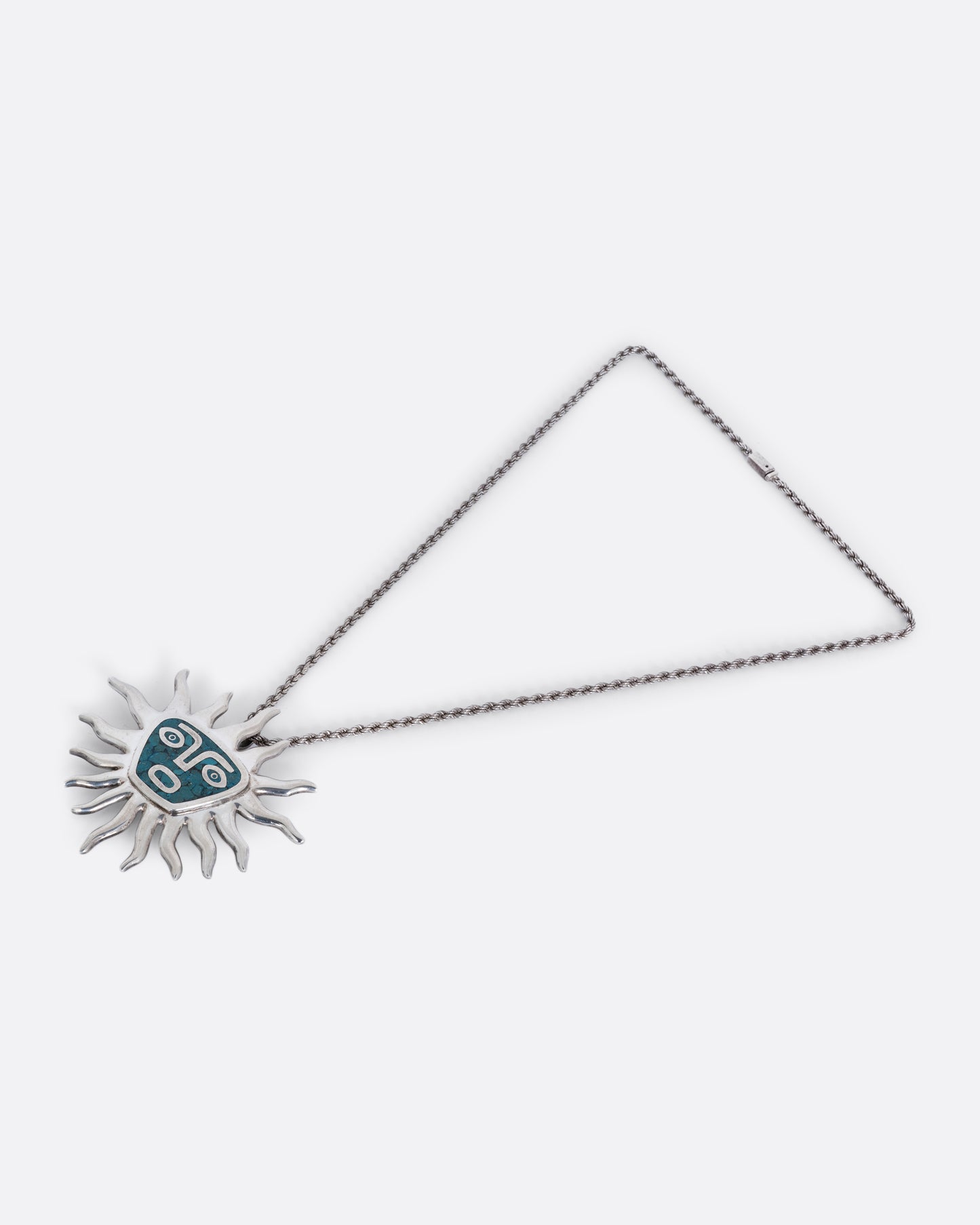 Taxco Turquoise Sun Pendant