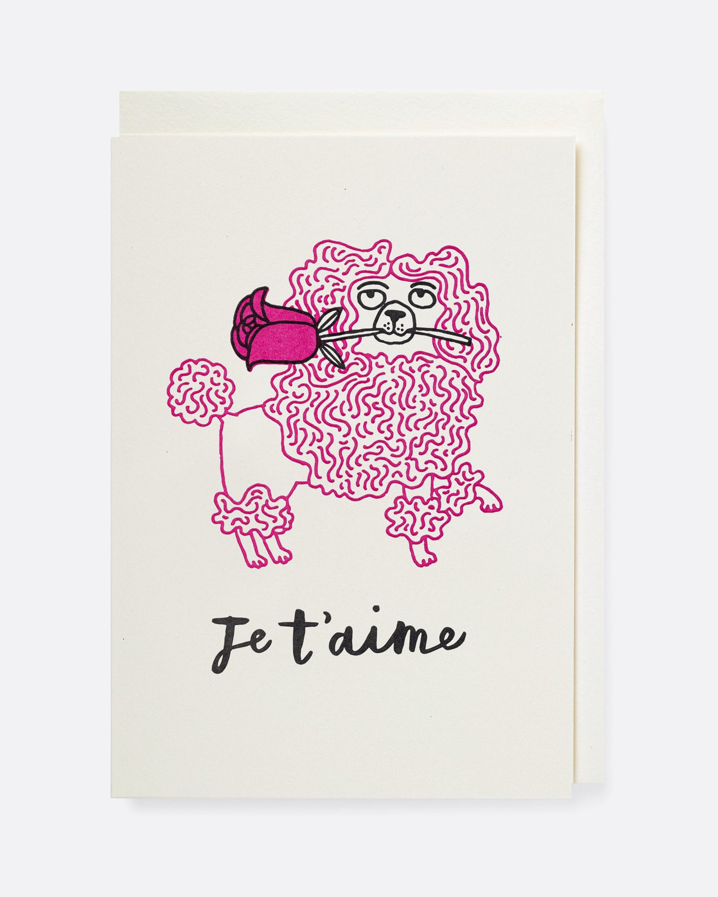 Je t'aime Poodle Enclosure Card