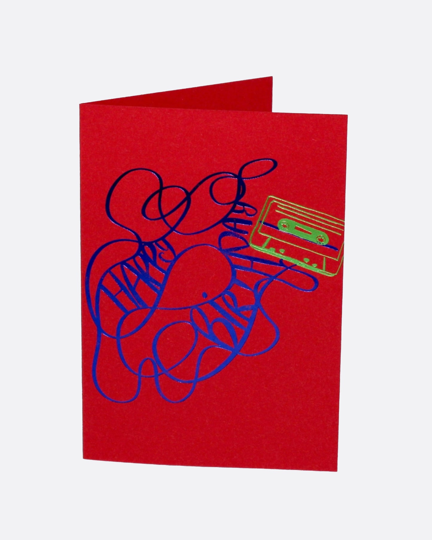 A bright, foil embossed birthday card for a music lover.