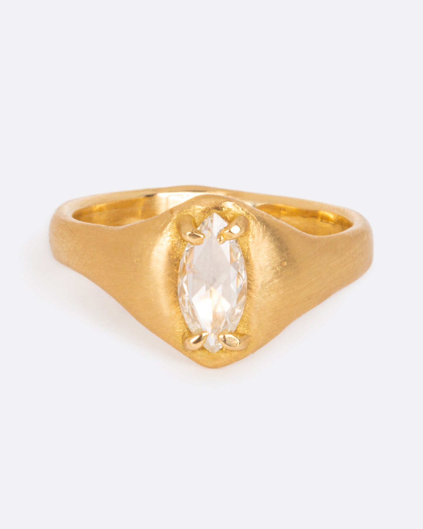 Marquis Diamond Signet Ring