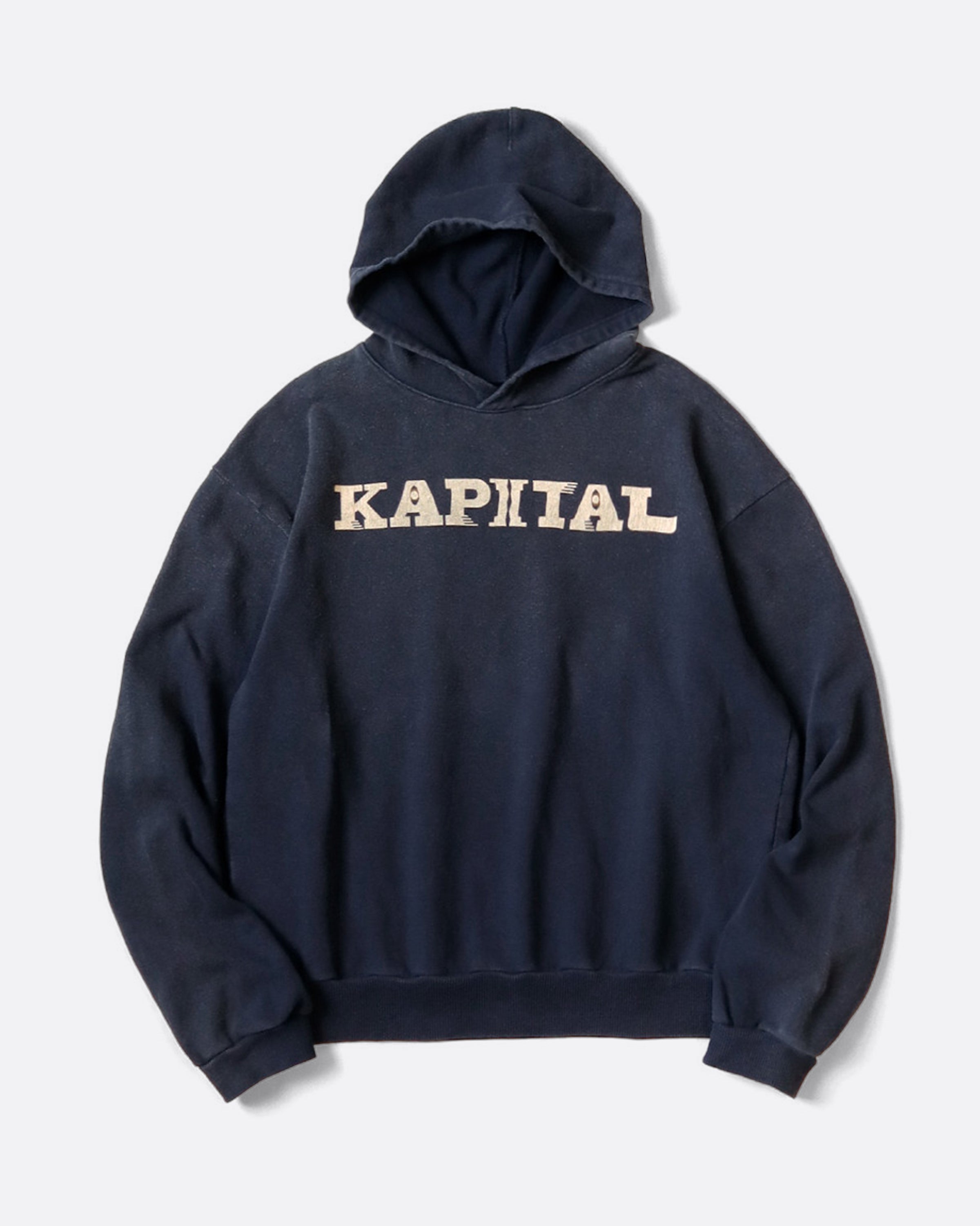 トップス KAPITAL Embroidered on the back Kapital Navy Speakeasy Hoodie – Love Adorned
