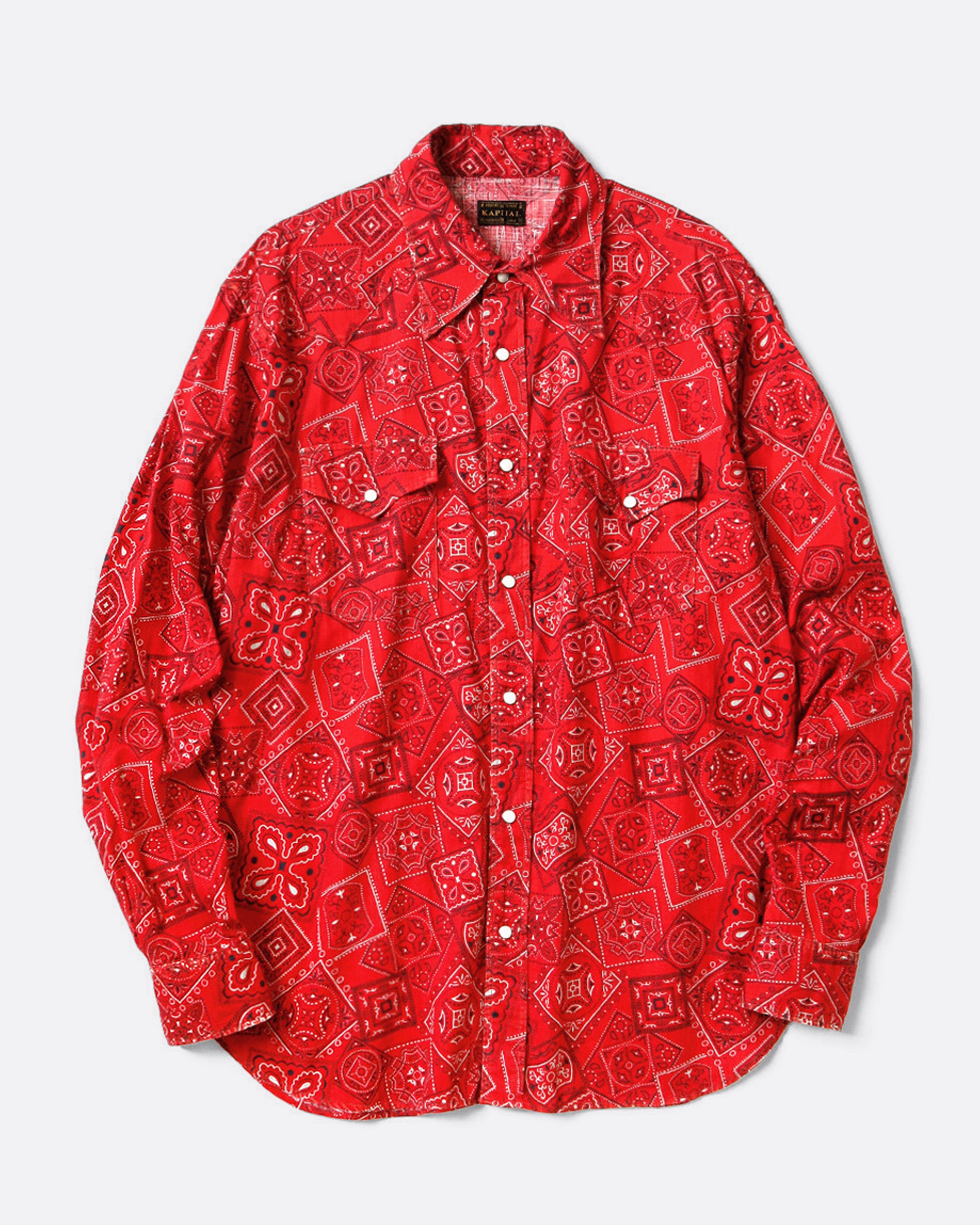 KAPITAL ドット柄 レーヨン 半袖シャツ レッド Kapital Red Sheeting Bandana Cookie Shirt – Love Adorned
