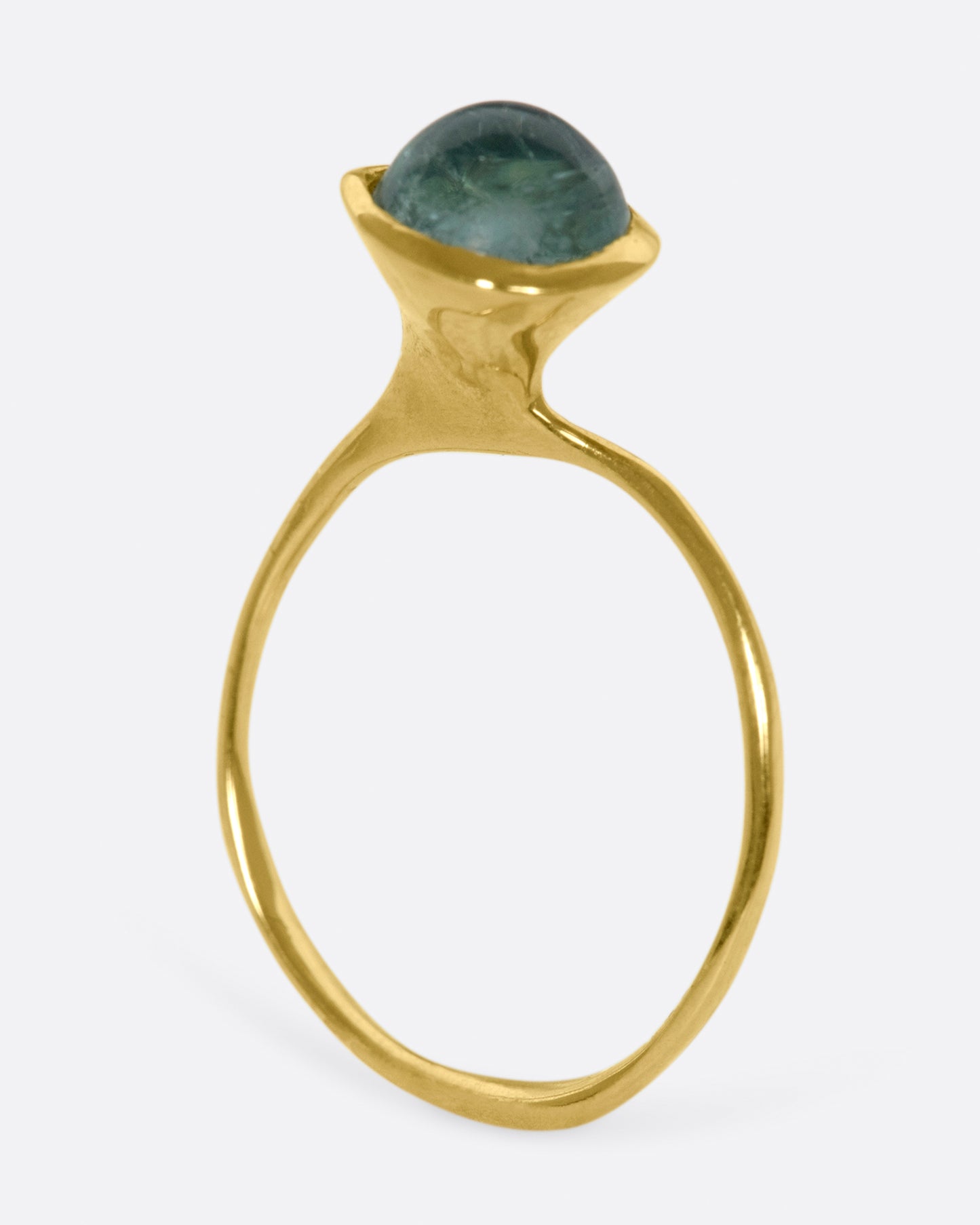 This ring is ideal for stacking; its narrow, but sturdy band mixes in easily while the stone is set high for maximum visibility.