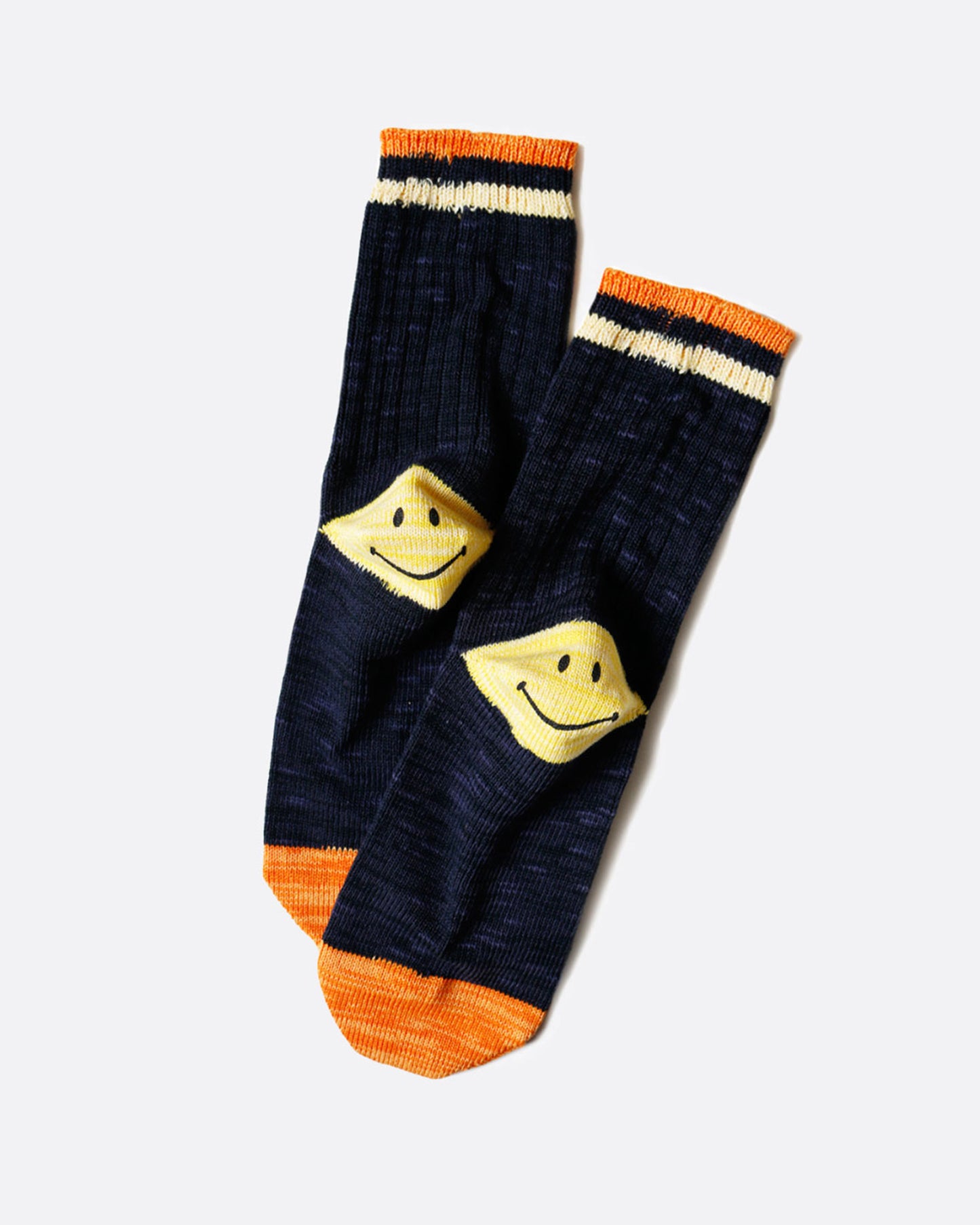 Kapital cotton smiley socks in navy