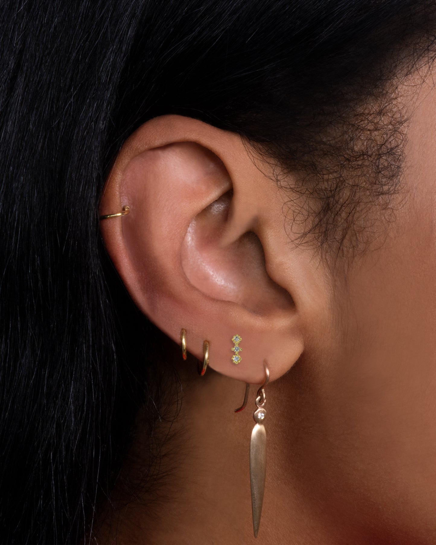 Diamond Venus Threadless Earring