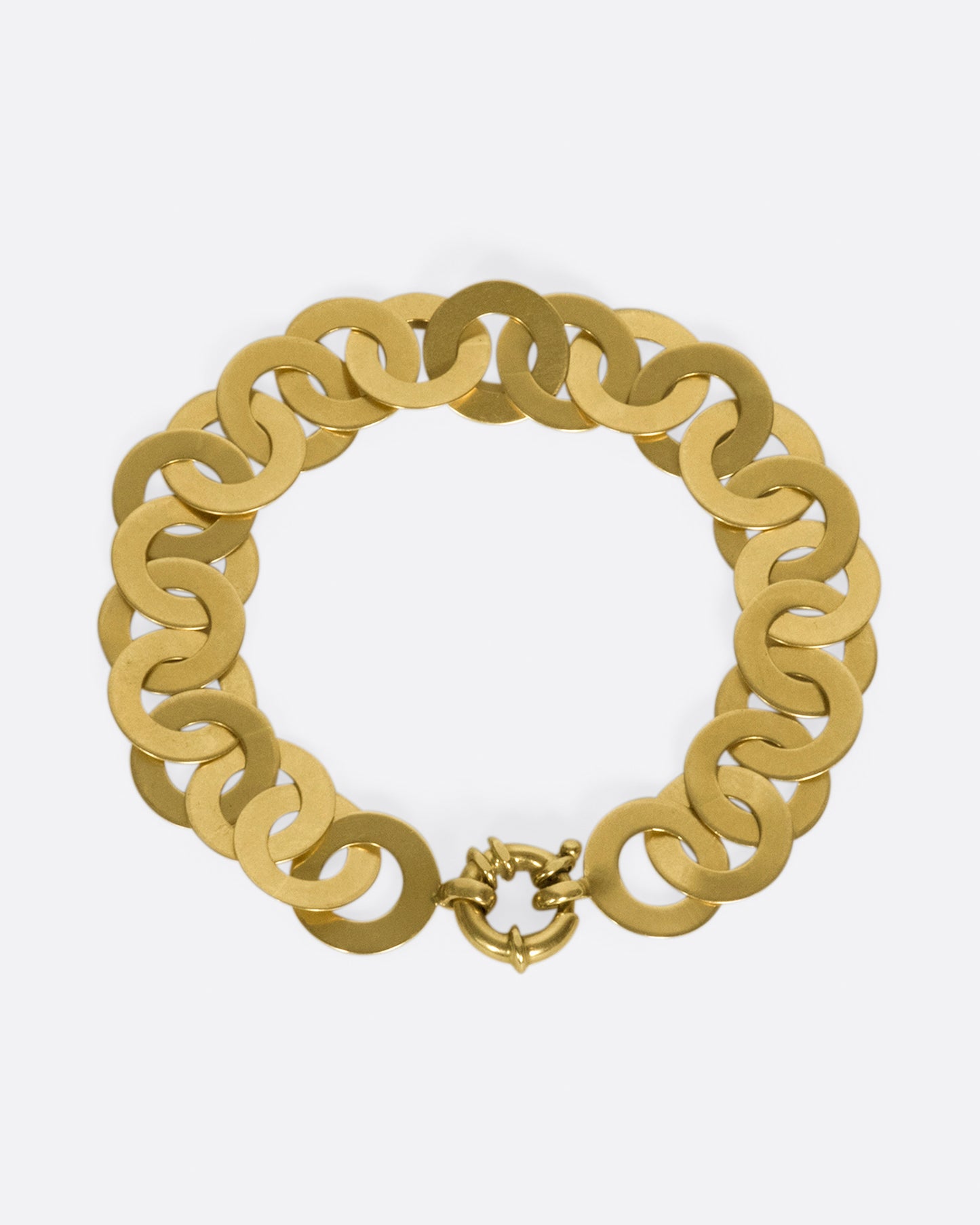 The links on this bracelet catch the light like sequins.