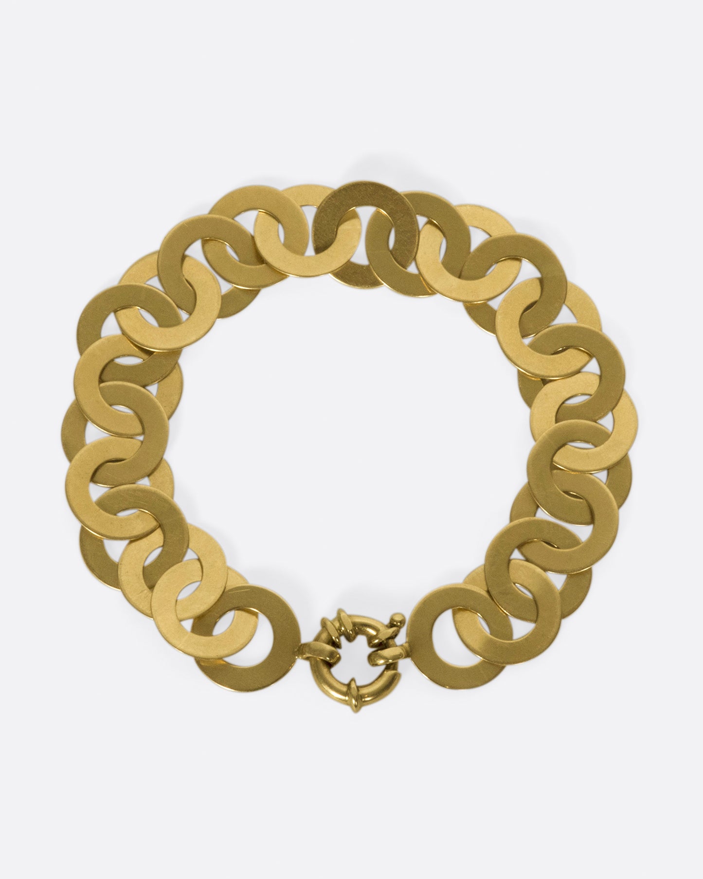 The links on this bracelet catch the light like sequins.