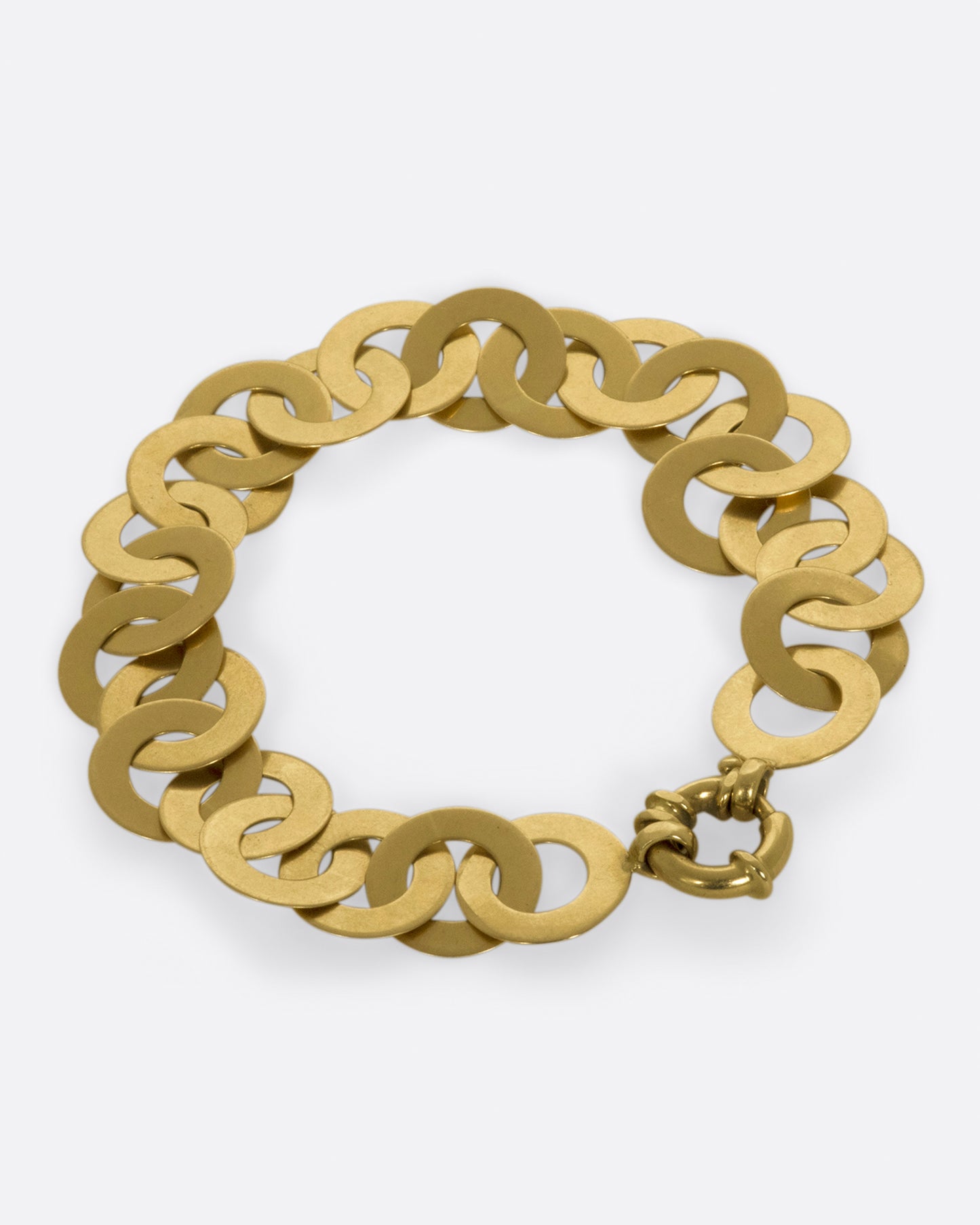 The links on this bracelet catch the light like sequins.