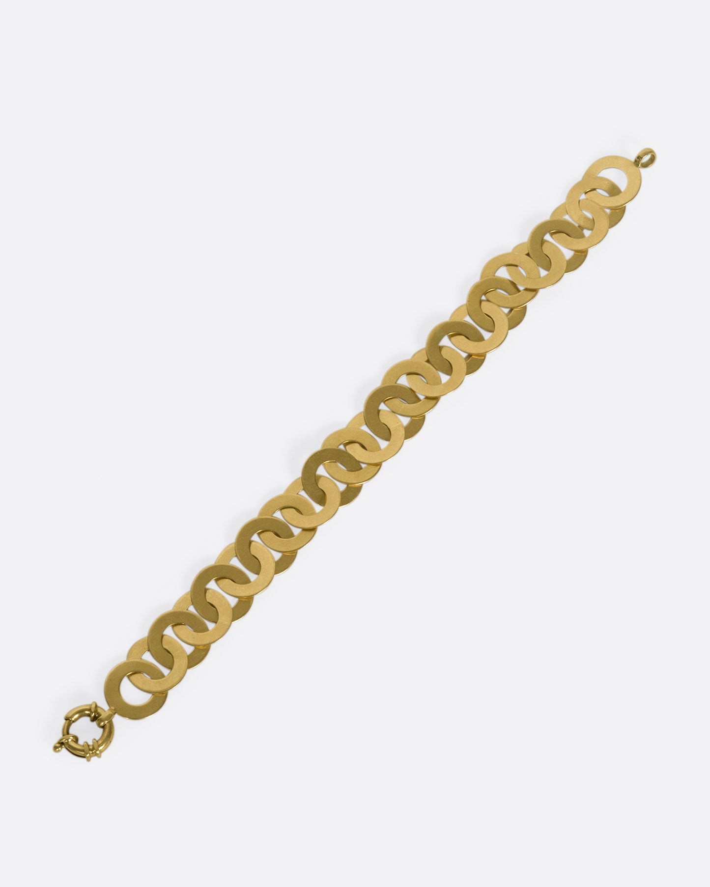 The links on this bracelet catch the light like sequins.
