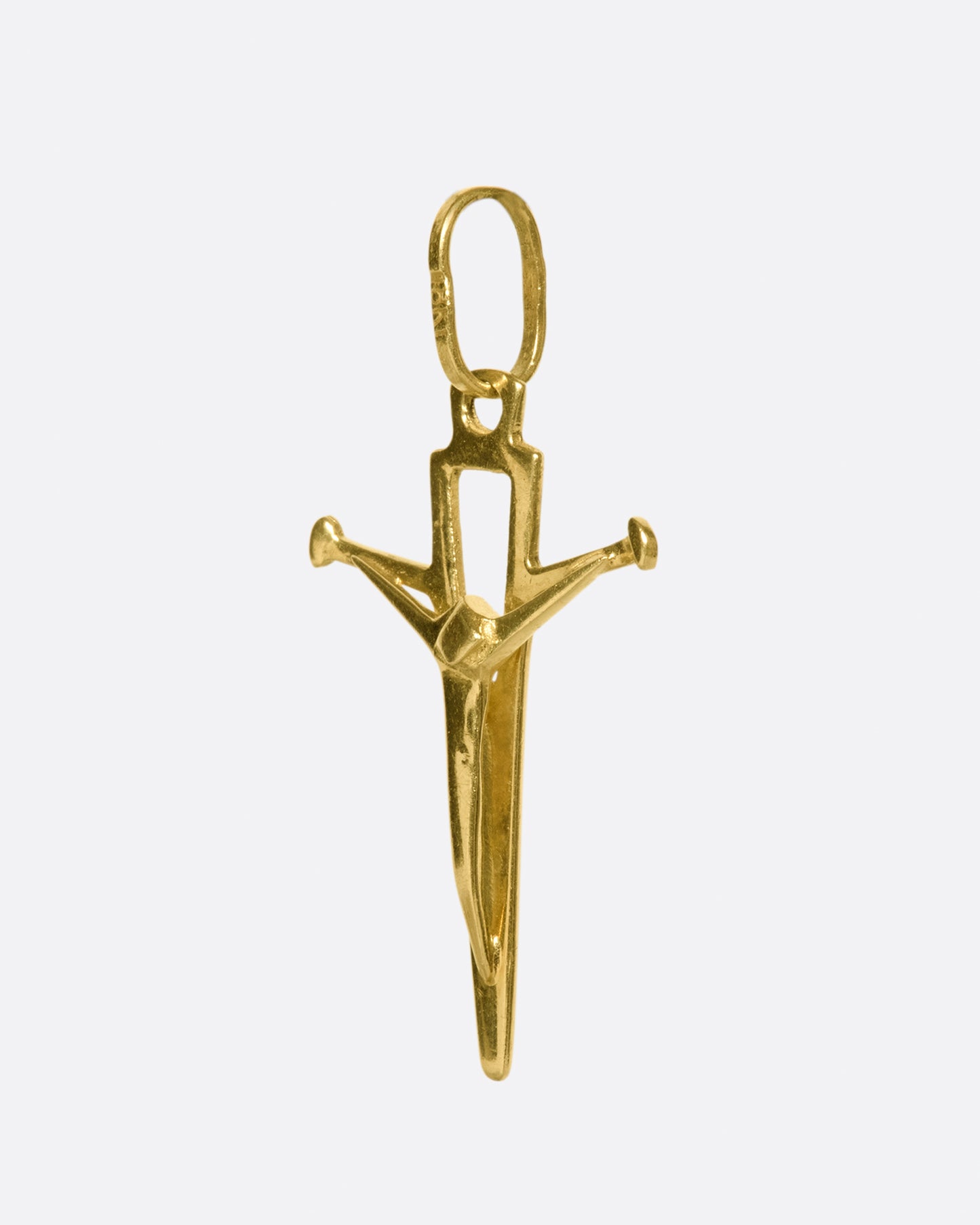 A sword-like cruciform pendant.
