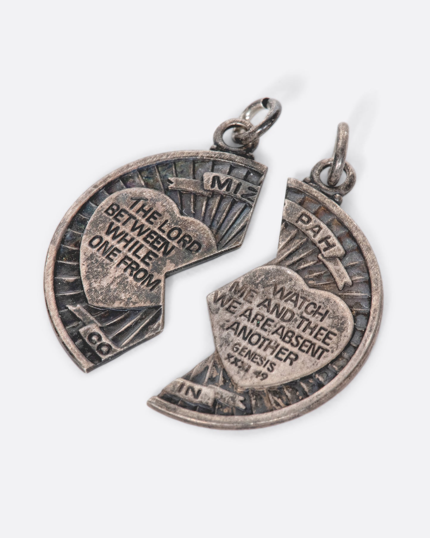 Made popular during the Victorian era, Mizpah jewelry is given as a token of either love or friendship.