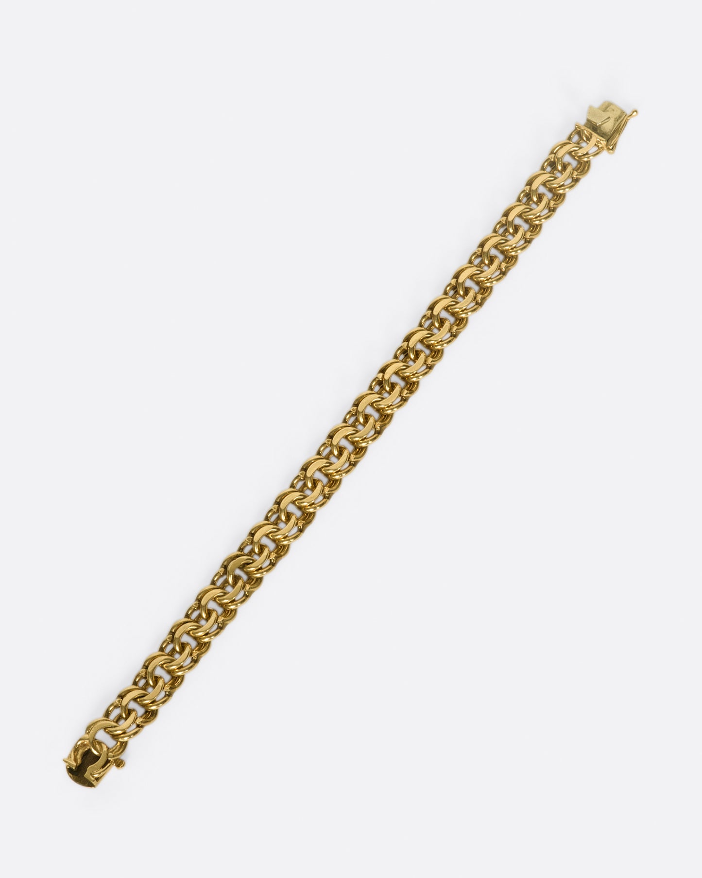 A heavy, woven chain bracelet that you won't want to take off.