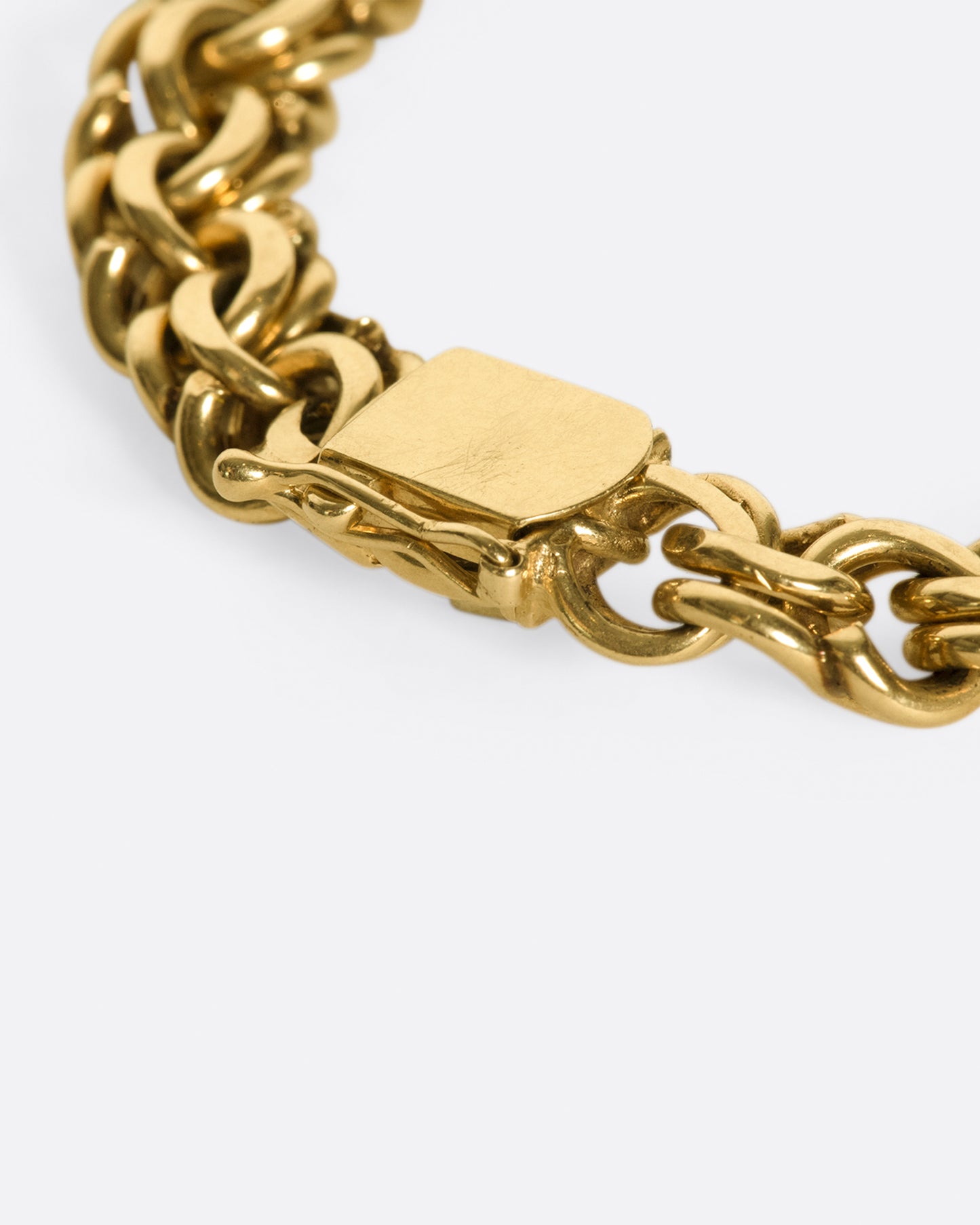A heavy, woven chain bracelet that you won't want to take off.