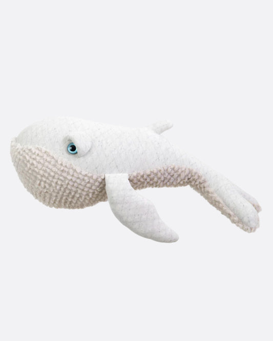 A light colored, wide-eyed whale to snuggle.