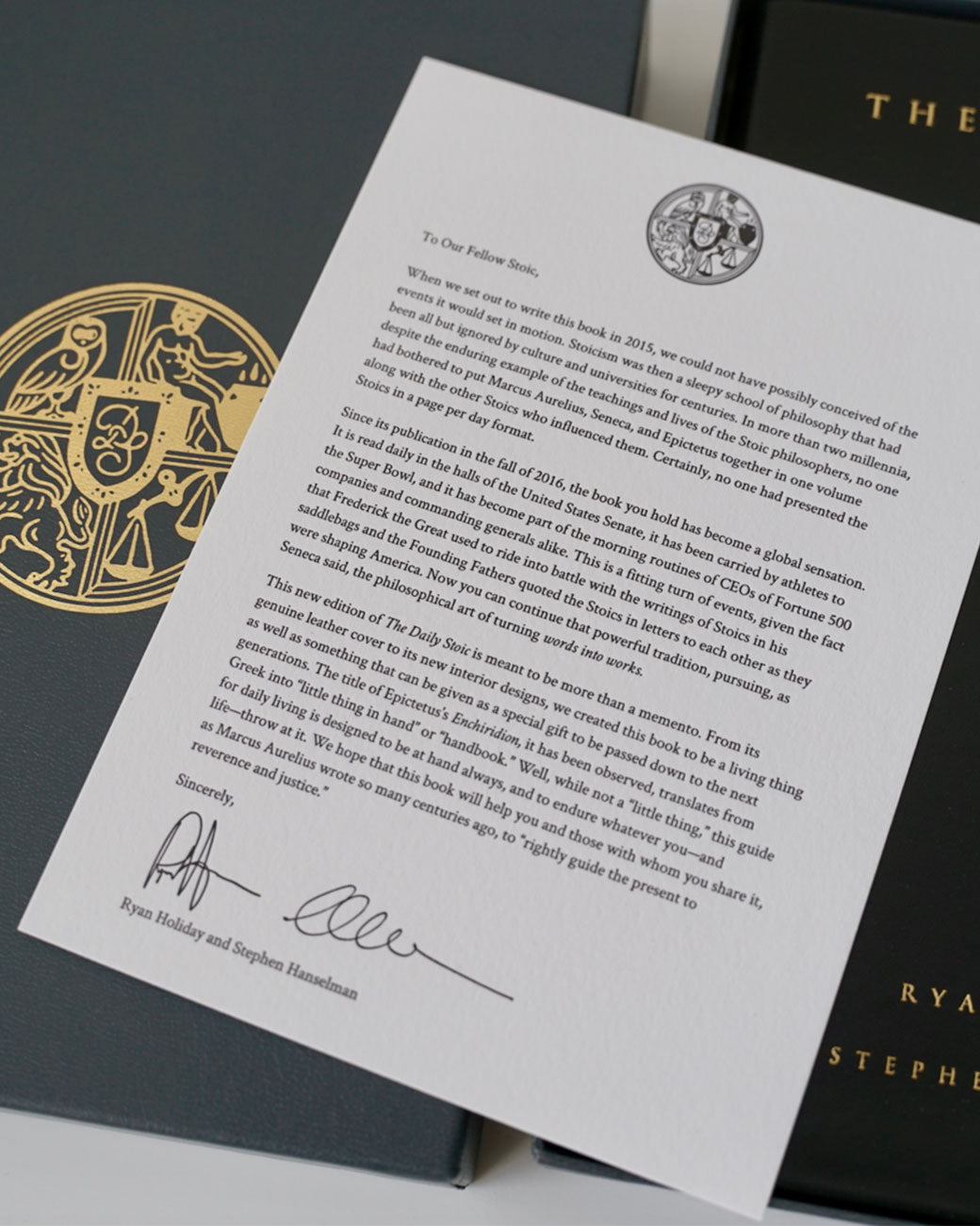 Letter to from the authors of Daily Stoic book