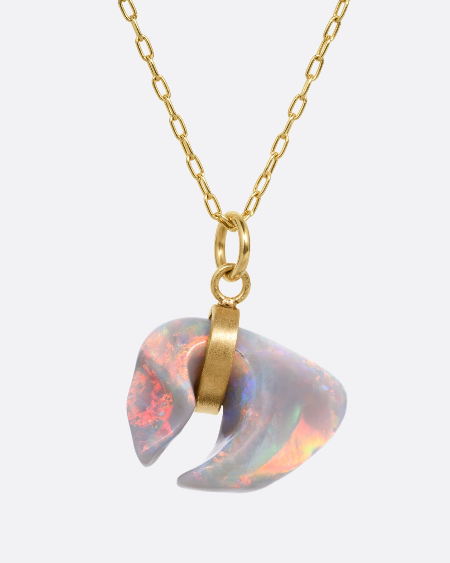 Opal Bear Claw Pendant Necklace