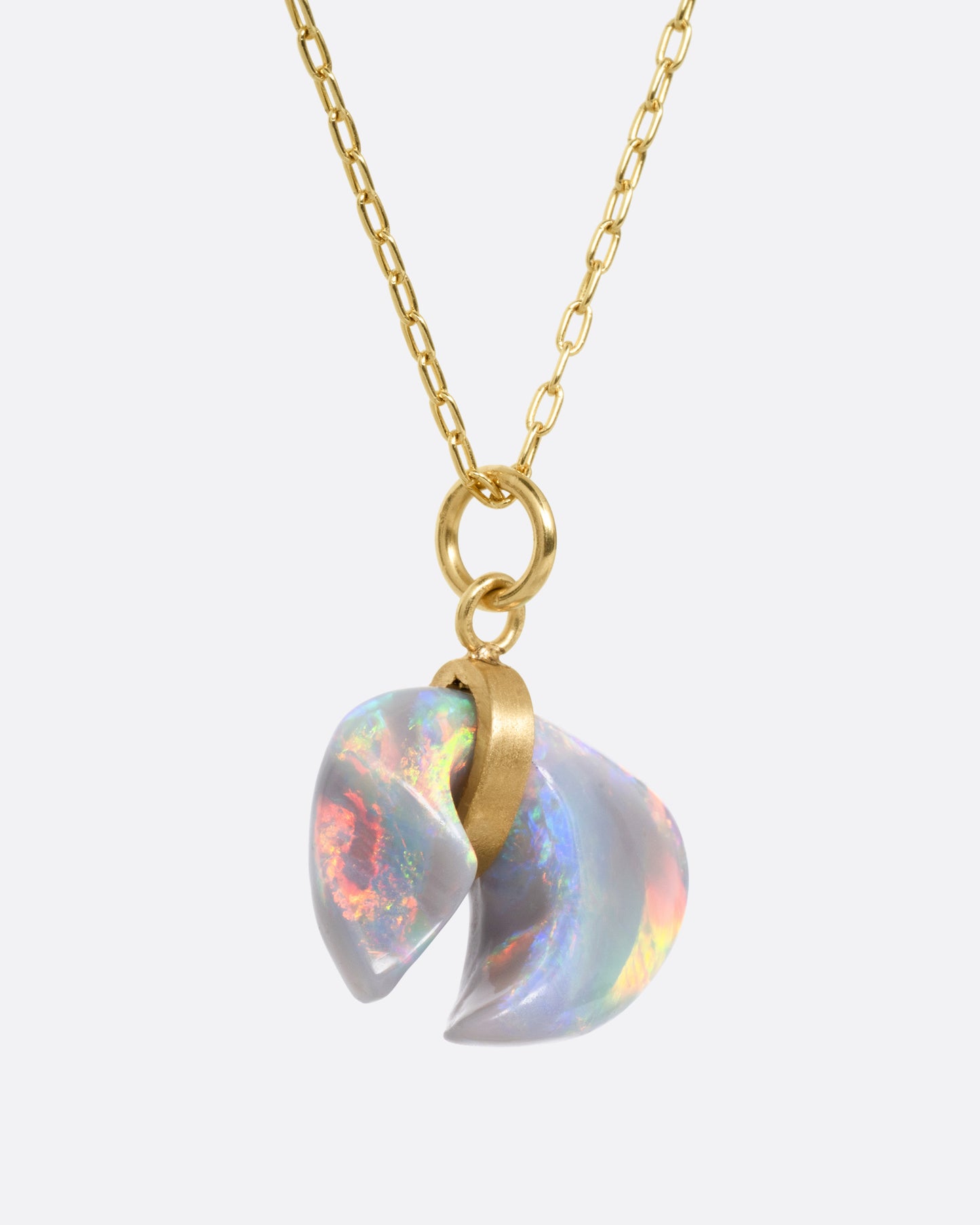 Opal Bear Claw Pendant Necklace