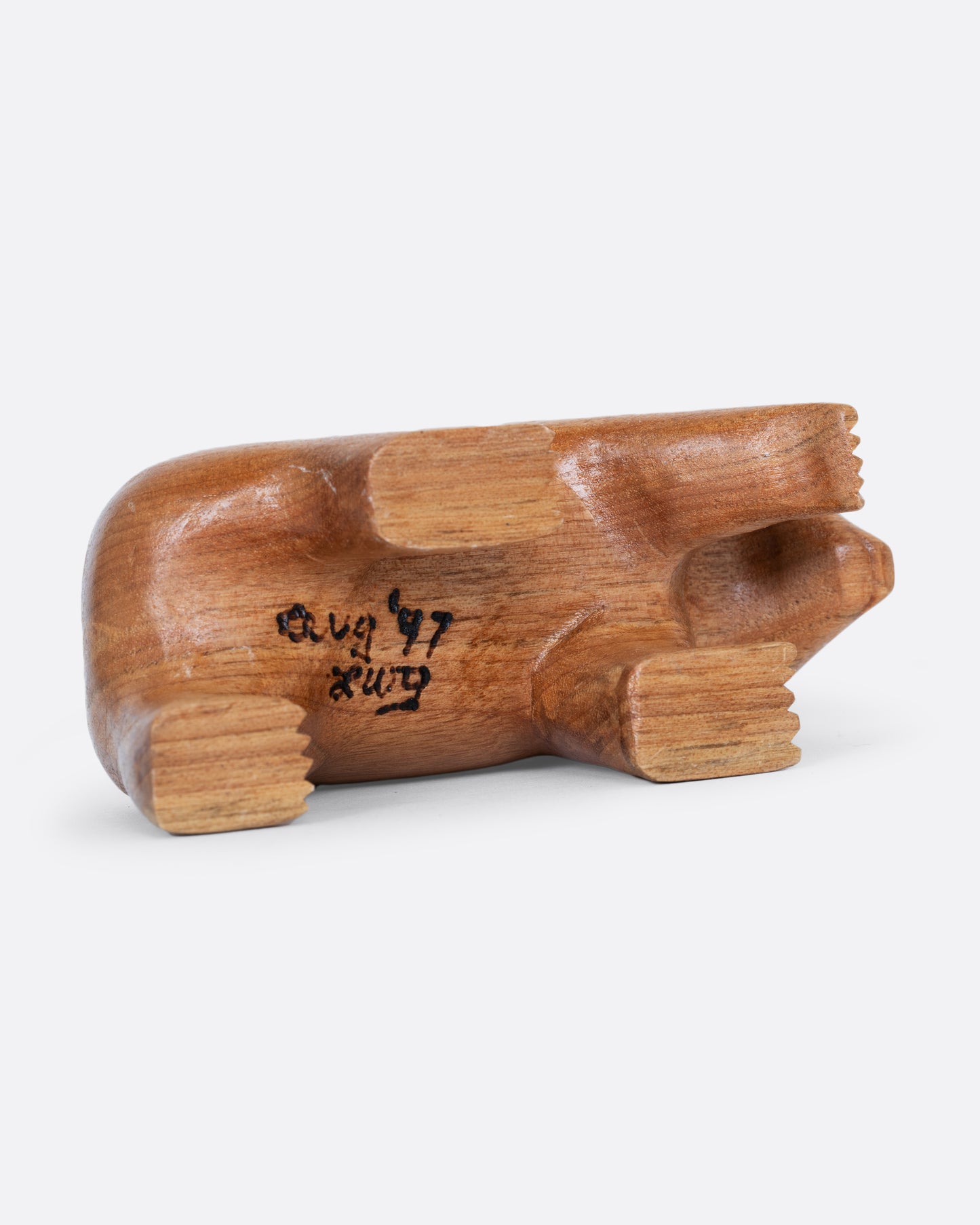 Hand Carved Wooden Bear