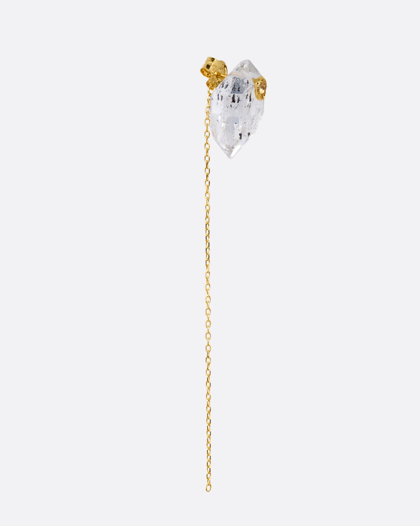 Pin and Chain Quartz Stud Earring